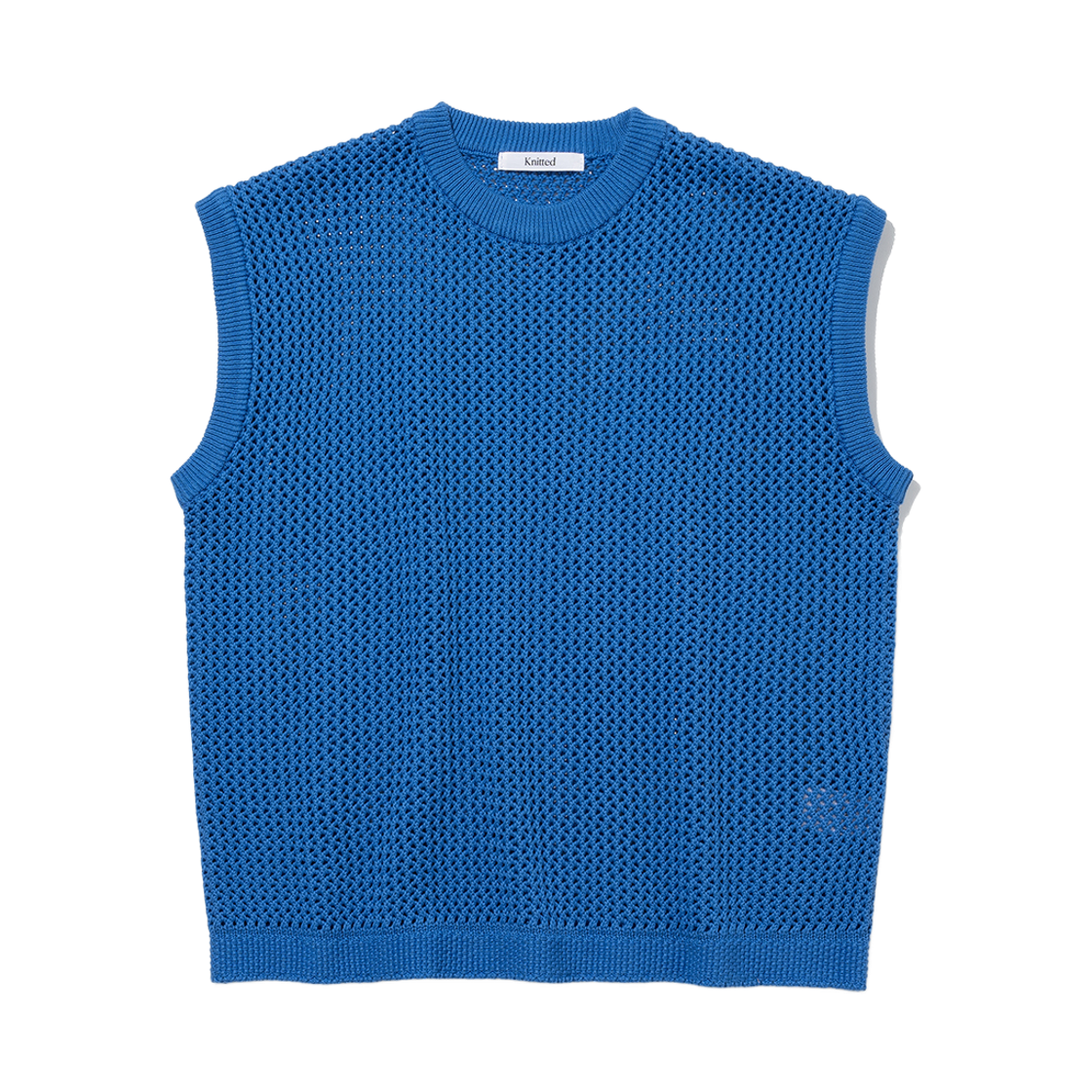 니티드 네트 라운드 베스트 블루(Knitted Net Round Vest Blue)