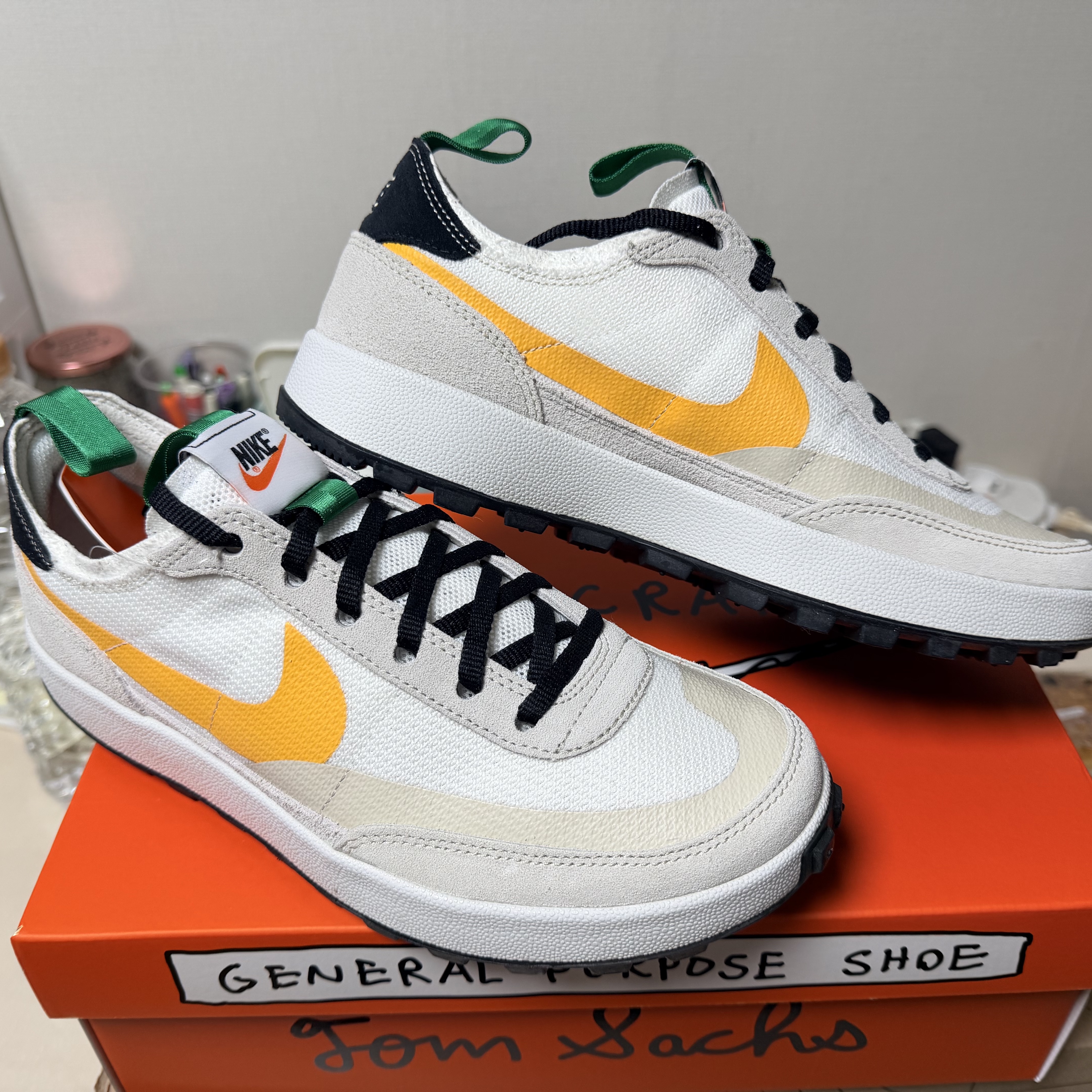 Nike x Tom Sachs General Purpose Shoe Pine Green University Gold 착용 스타일 - 2