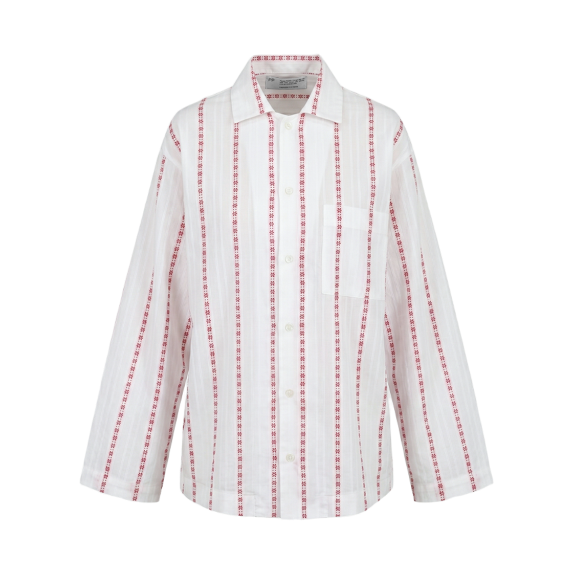 퍼즈플리즈 100% 코튼 파자마 포 우먼 (레이스 스트라이프 레드)