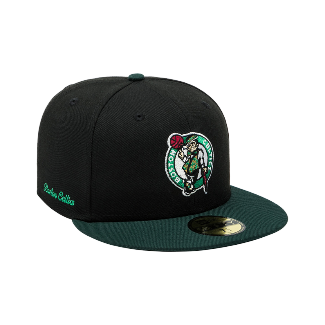 뉴에라 NBA 보스턴 셀틱스 베이직 피티드캡 블랙/다크 그린(New Era NBA Boston Celtics Basic Fitted Cap Black/Dark Green) - 2
