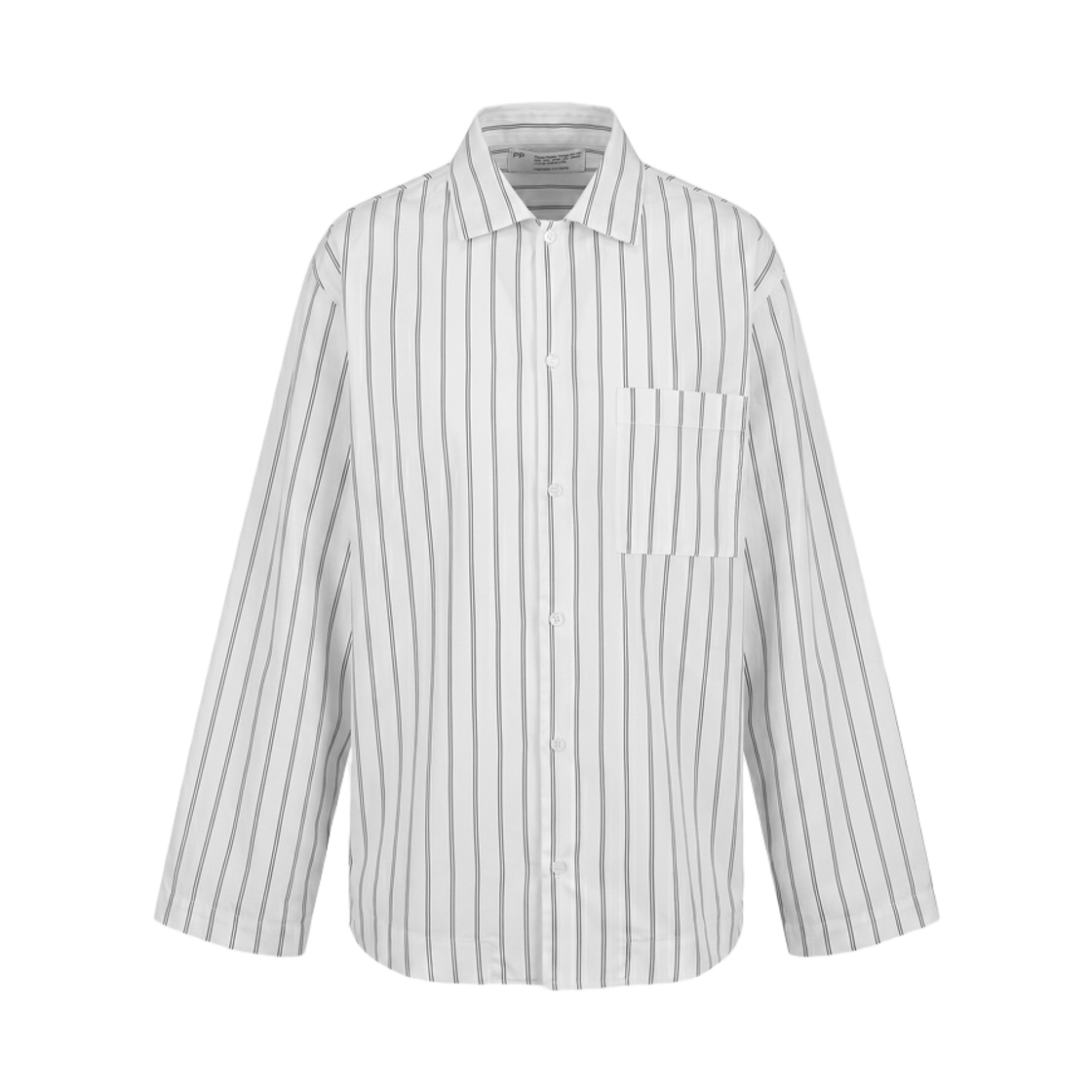 퍼즈플리즈 100% 코튼 파자마 포 유니섹스 (스트라이프 화이트)