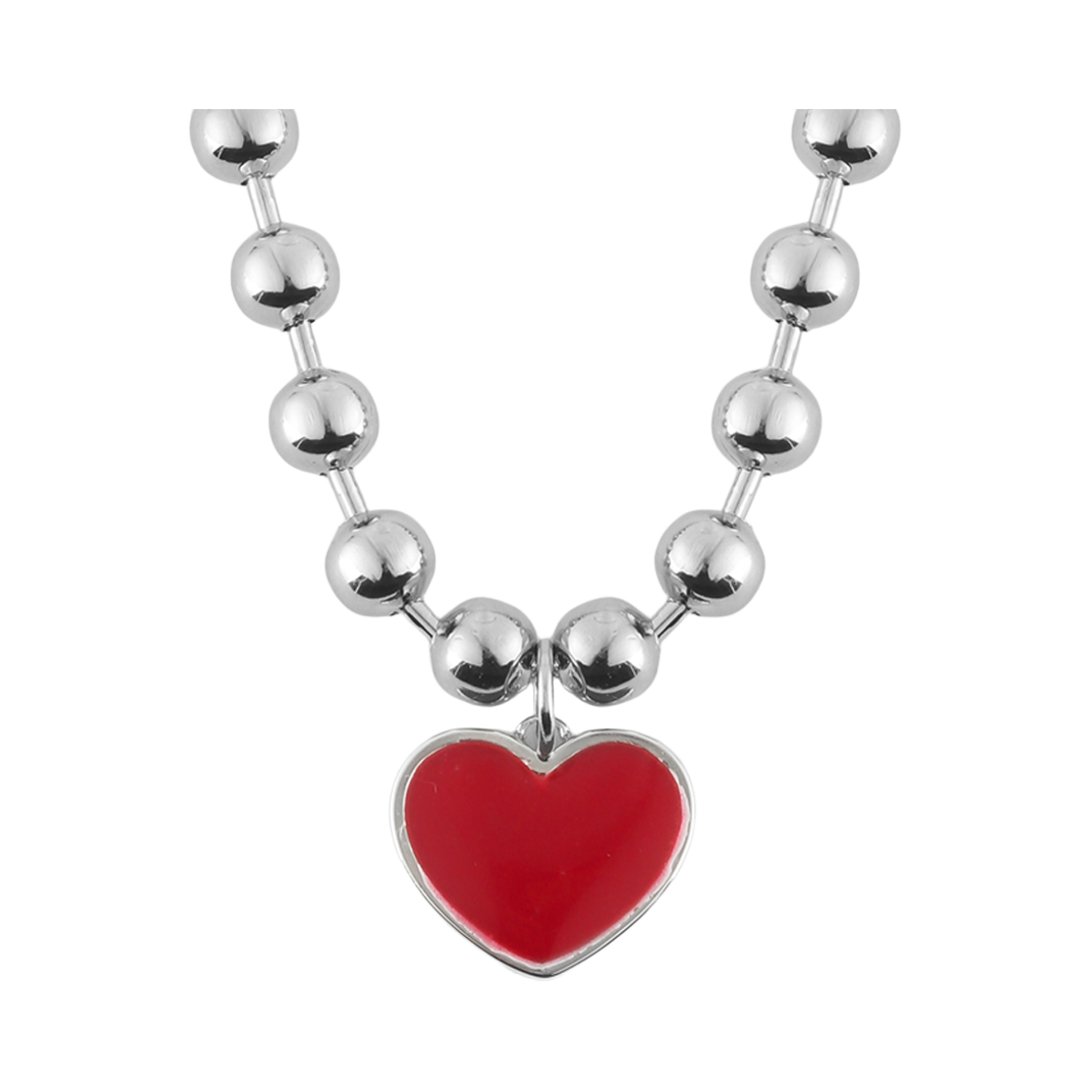 NONENON-142 Nonenon Big Red Love Necklace SILVER925