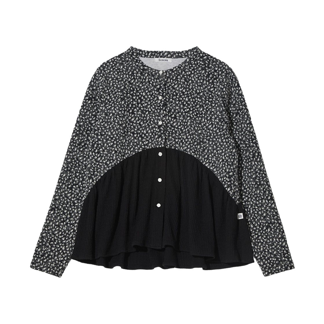 테레루 플레어 라인 가디건 블랙(TERERU Flare Line Cardigan Black)