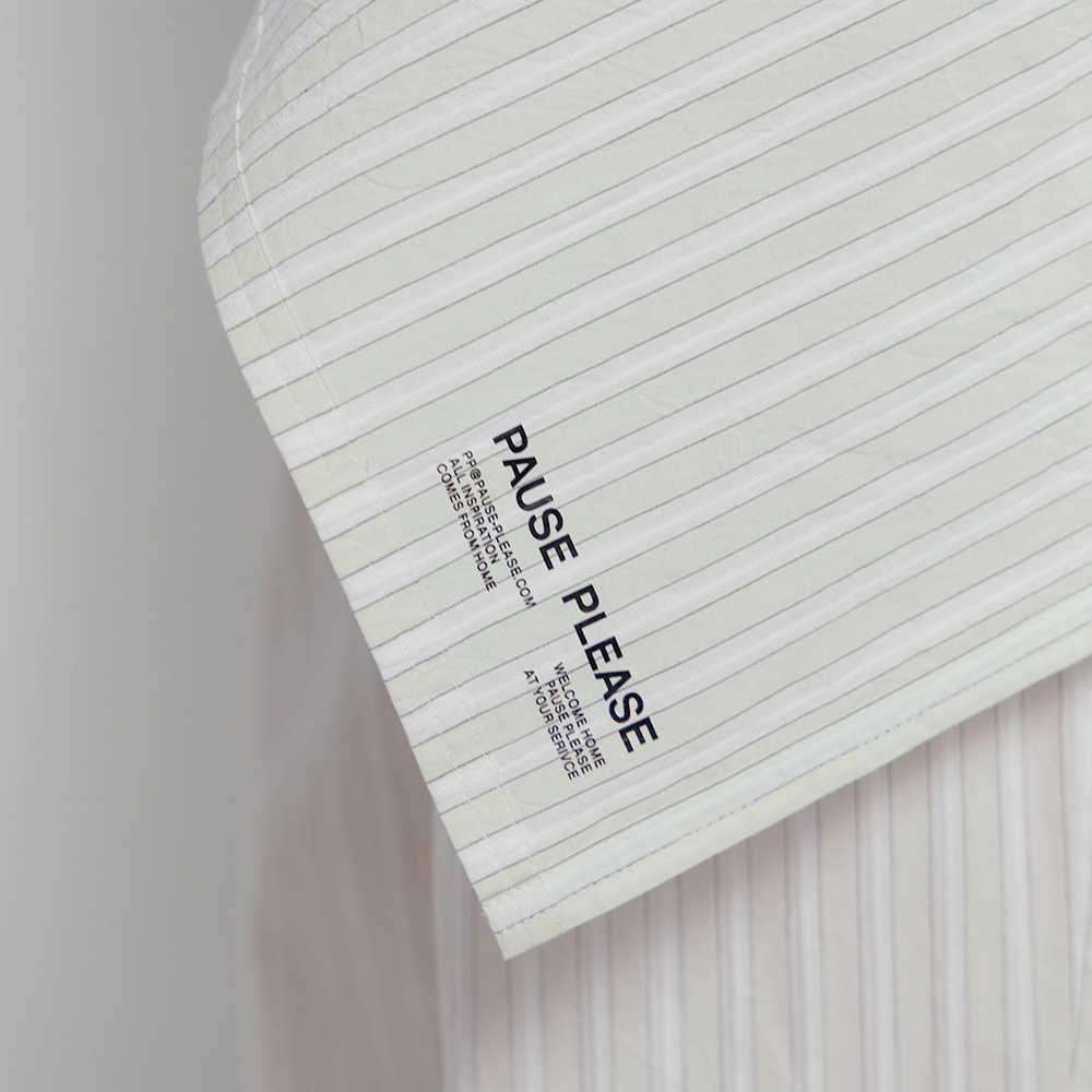 퍼즈플리즈 100% 코튼 파자마 위드 에이프런 (스트라이프 아이보리)(PAUSE PLEASE 100% Cotton Pajamas with Apron (Striped-Ivory)) - 5