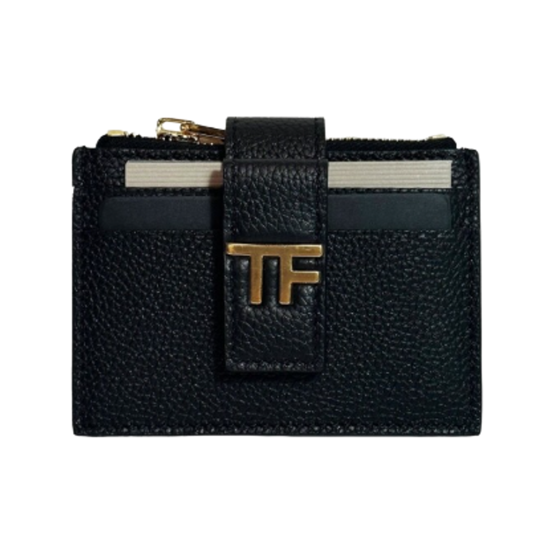 톰포드 TF 로고 그레인 레더 카드 홀더 블랙(Tom Ford TF Logo Grain Leather Card Holder Black)