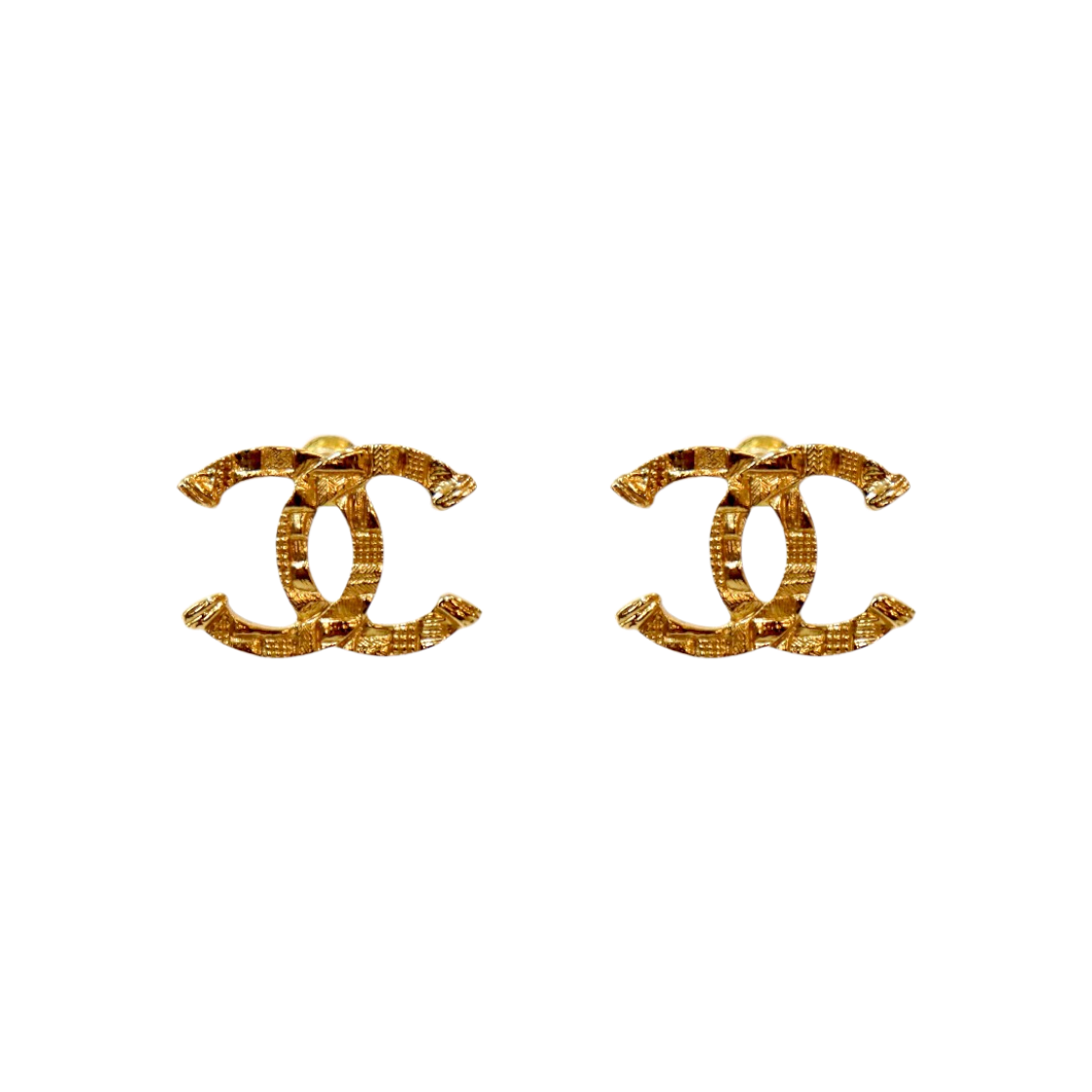 ITIUI8NAPD64 Chanel CC Gold Earrings