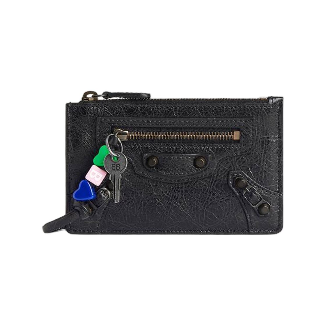 8106072ACAT1000 Balenciaga Le City Long Coin and Card Holder In Black