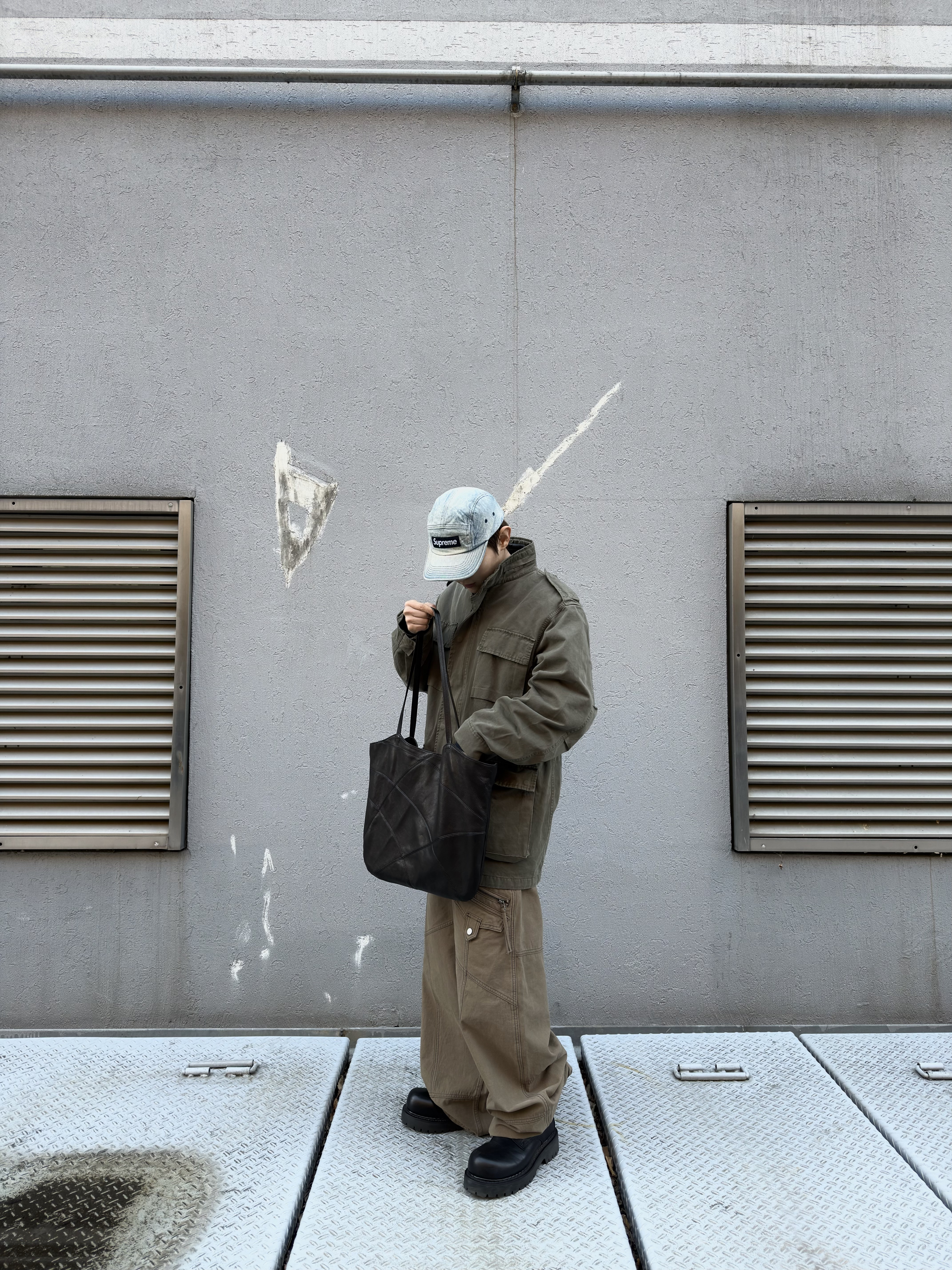 LOSTGARDEN Phantom, Supreme Washed Chino Twill Camp Cap Denim - 25FW 착용 스타일 - 2