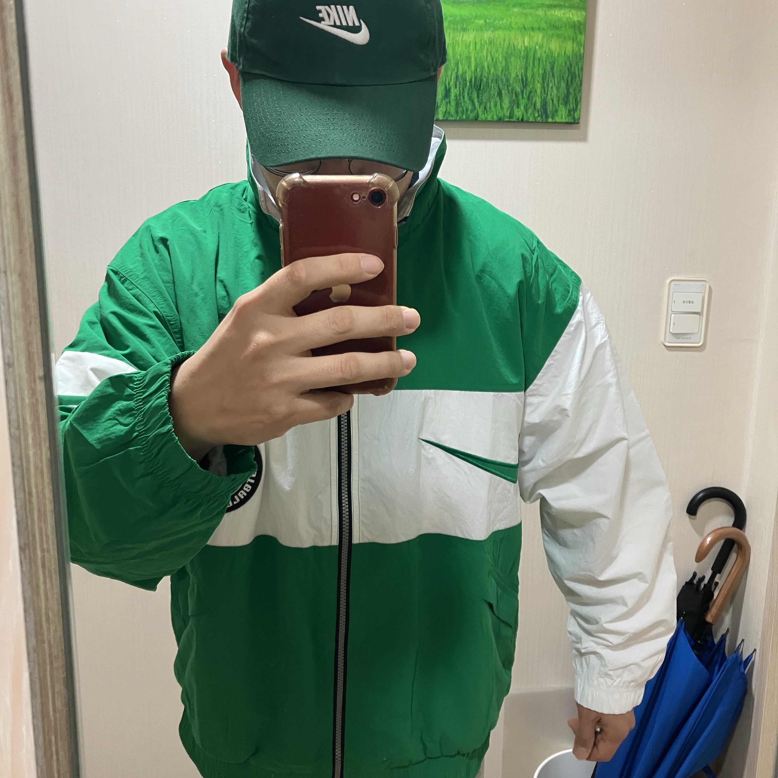 Nike Nigeria 1996 Retro Soccer Replica Track Jacket Court Green White (II6993-310) 착용 스타일
