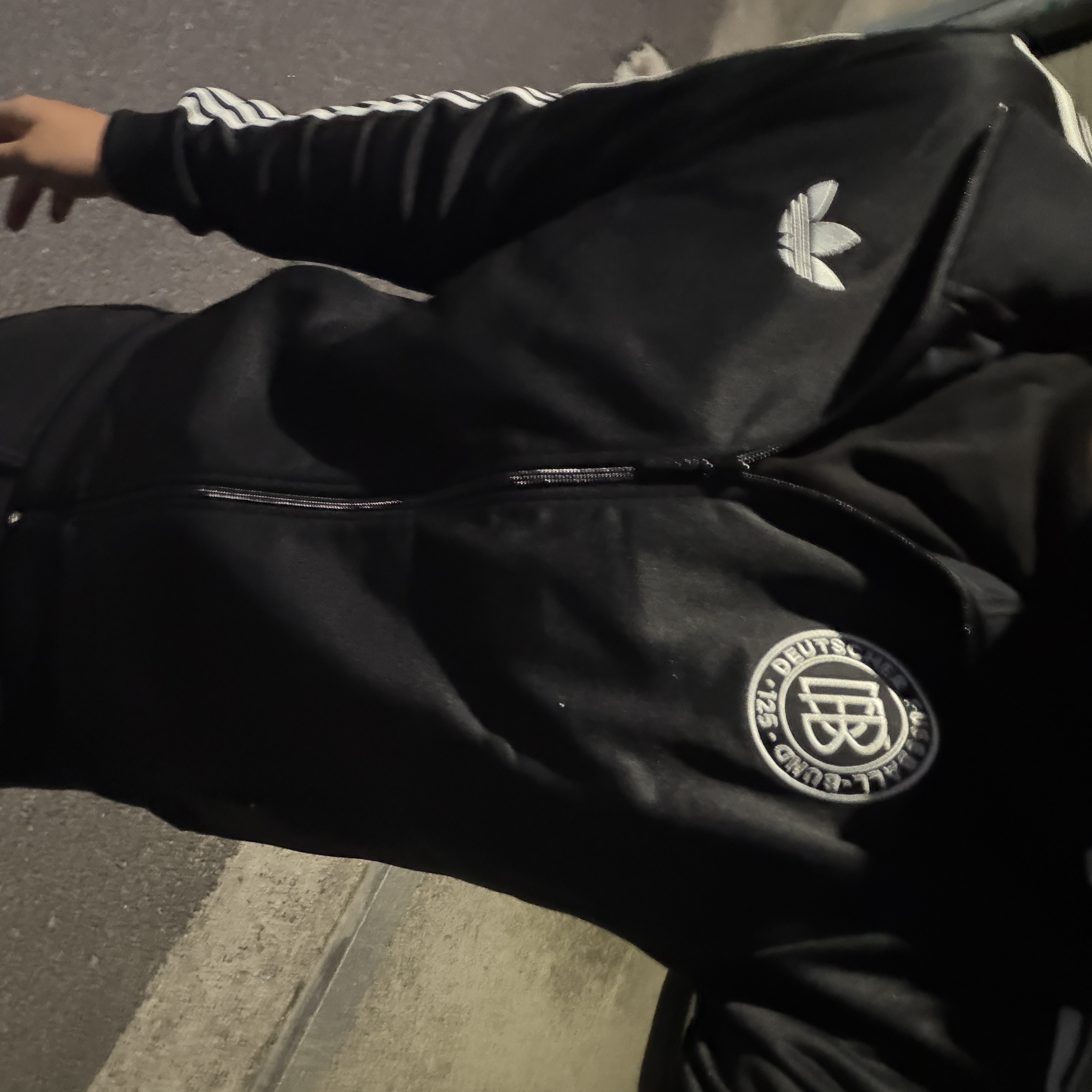 Adidas Germany 125th Anniversary Track Top Black - KR Sizing 착용 스타일