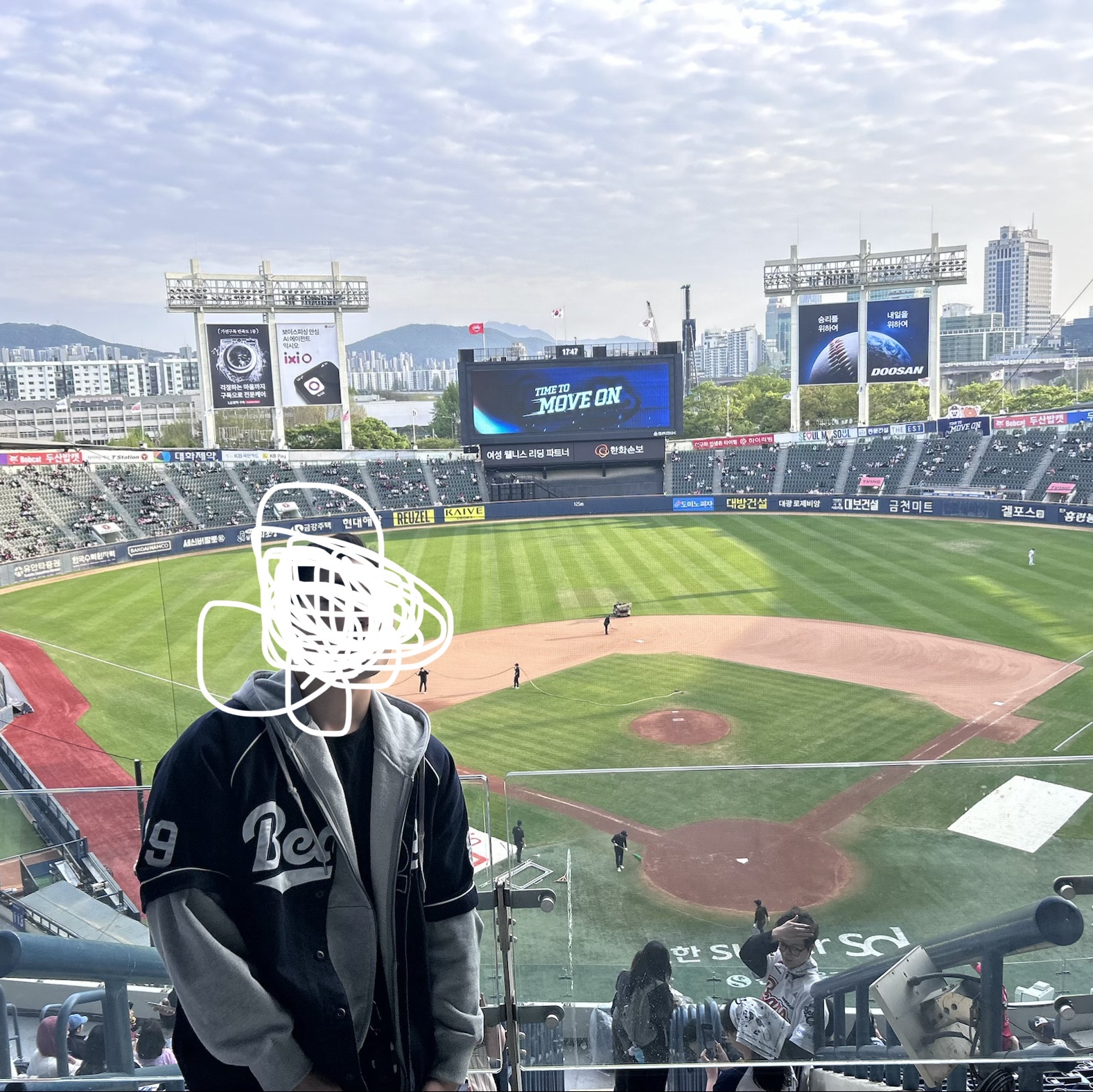 Doosan Bears x Spao Denim Uniform Navy (Non Marking Ver.) 착용 스타일