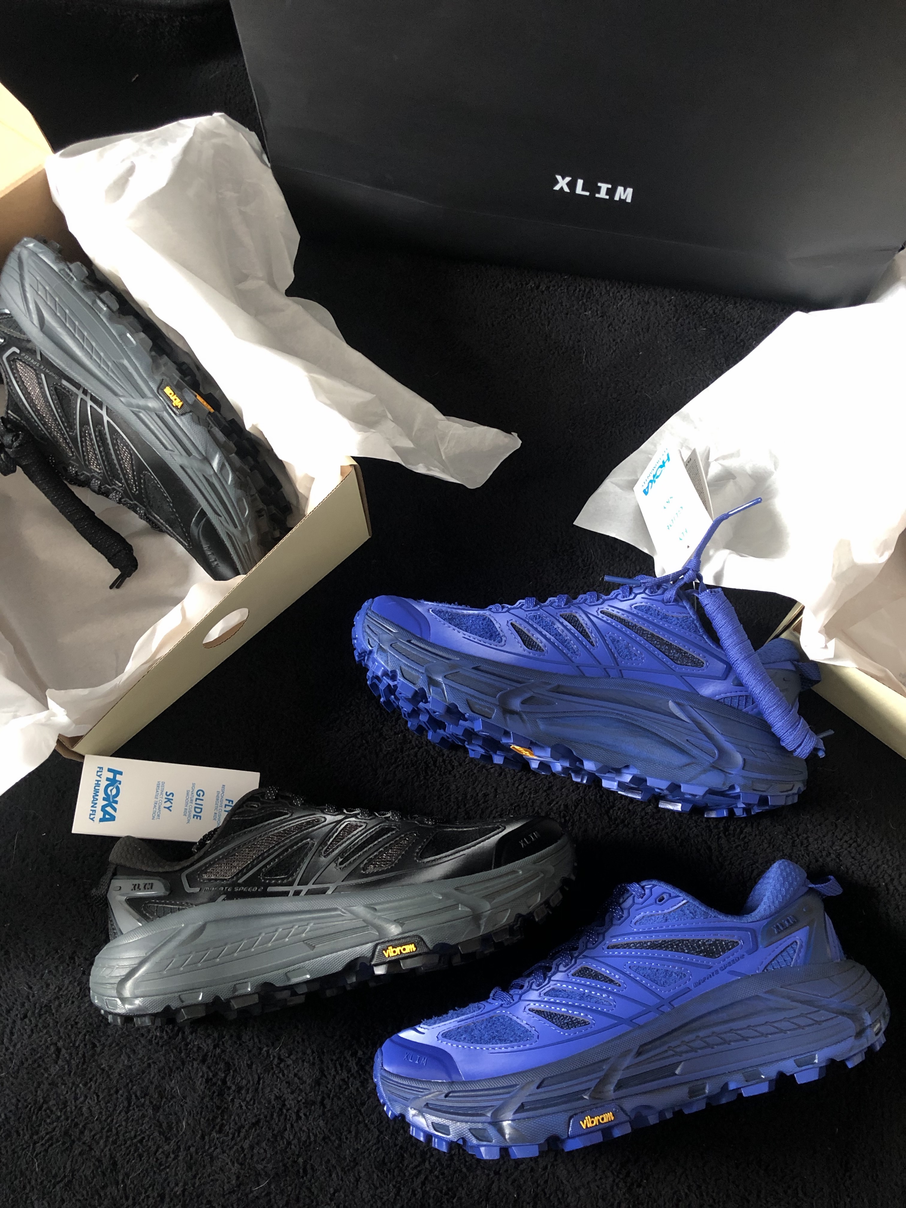 Hoka x Xlim Mafate Speed 2 TS Cobalt Blue, Hoka x Xlim Mafate Speed 2 TS Black Charcoal 착용 스타일 - 3
