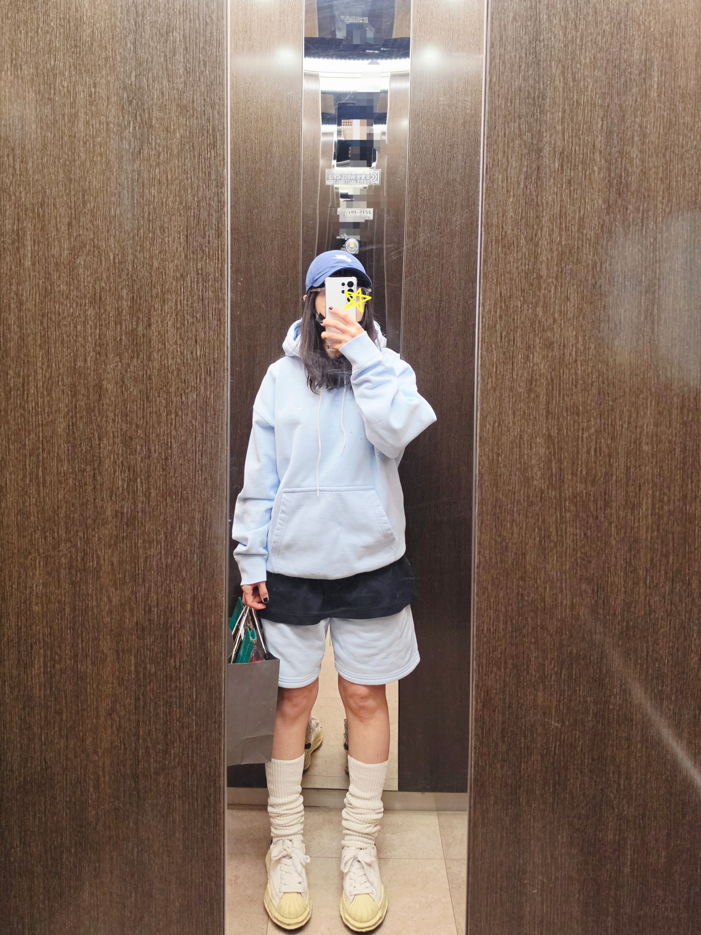 Nike NRG Solo Swoosh Fleece Hoodie Celestine Blue - US/EU, Nike NRG Solo Swoosh Fleece Shorts Celestine Blue - US/EU 착용 스타일