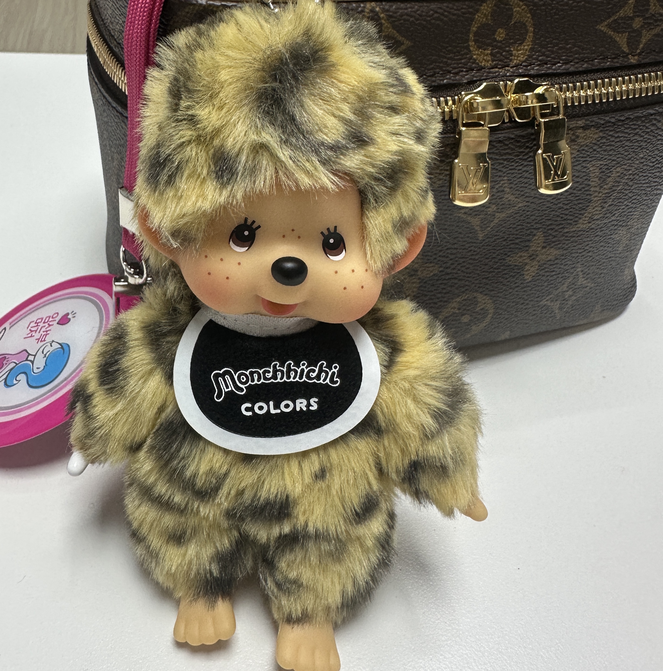 Monchhichi Colors Keychain Leopard Print 착용 스타일