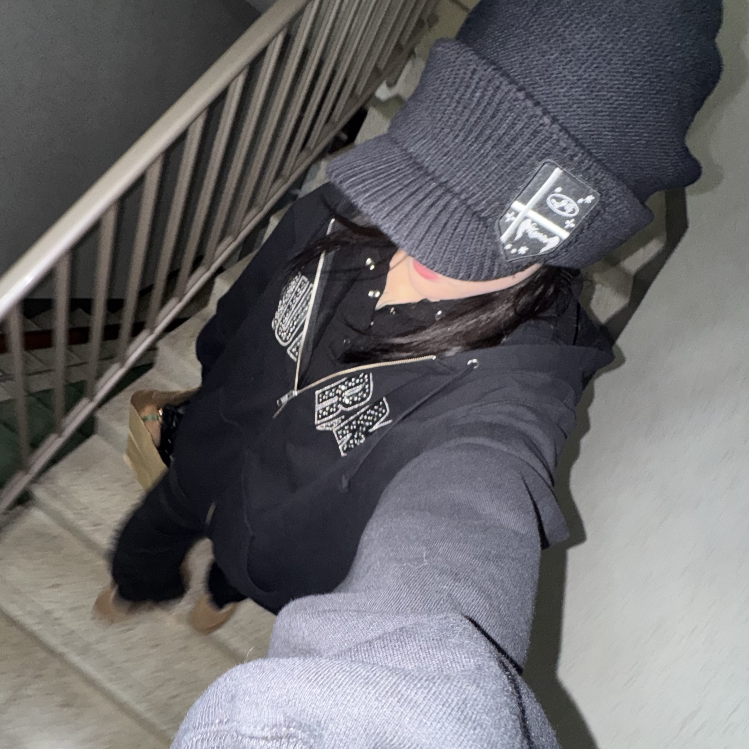 Supreme x B.B. Simon Zip Up Hooded Sweatshirt Black - 25SS 착용 스타일 - 1