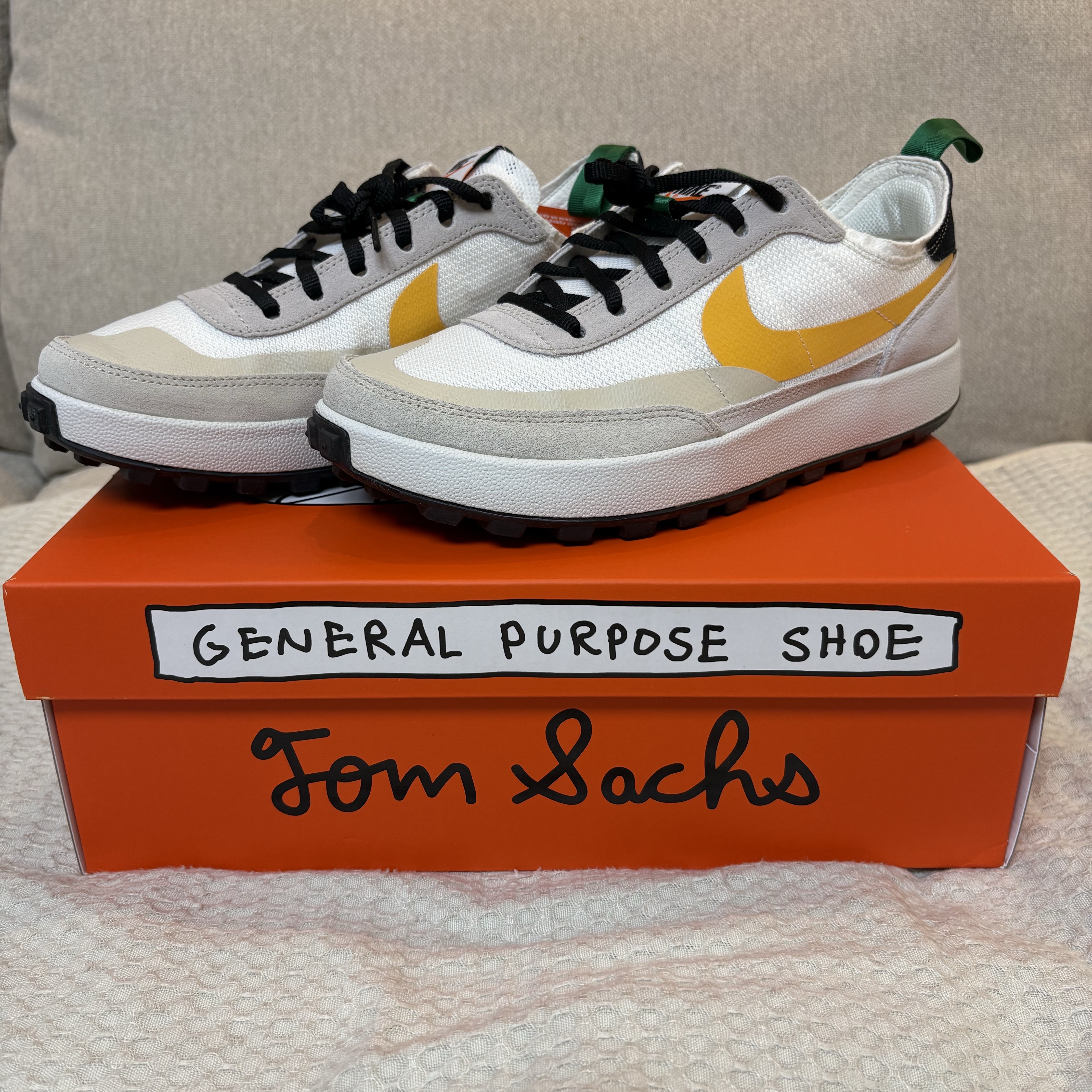Nike x Tom Sachs General Purpose Shoe Pine Green University Gold 착용 스타일 - 1
