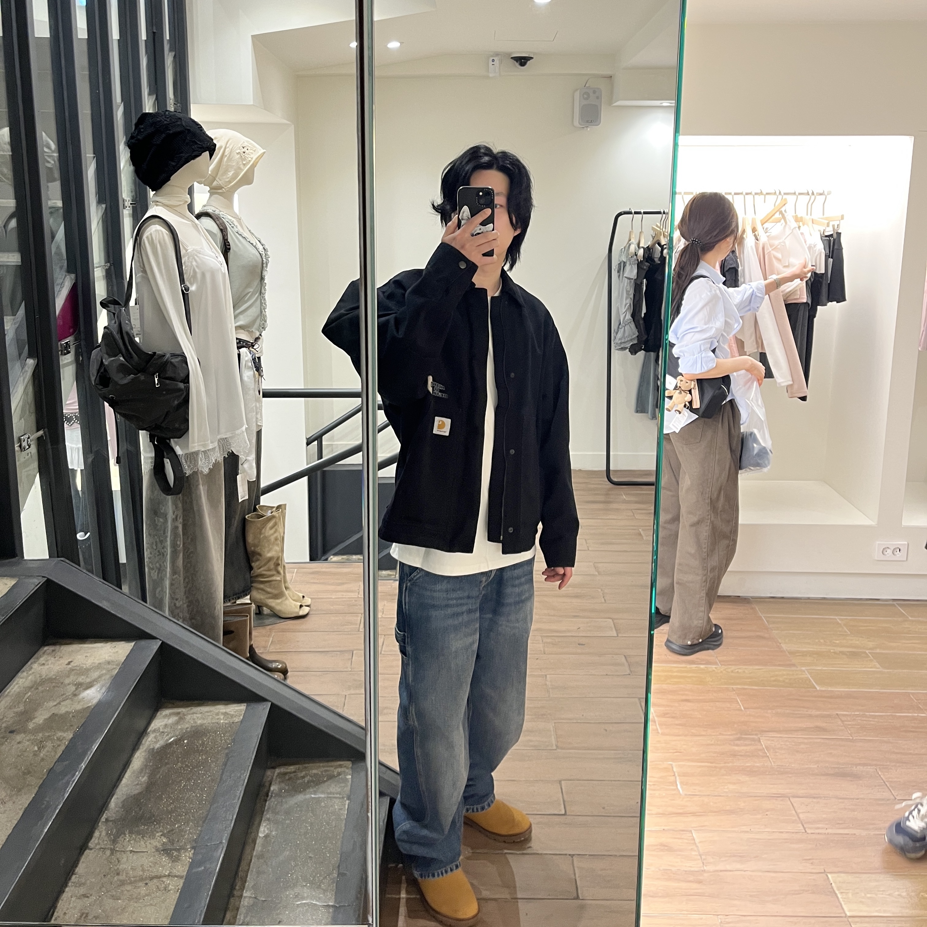 Timberland Premium 6 inch Waterproof Boot Wheat Nubuck - Wide, (W) Carhartt WIP Brandon Single Knee Pant Camano Blue Dark Used Wash 착용 스타일