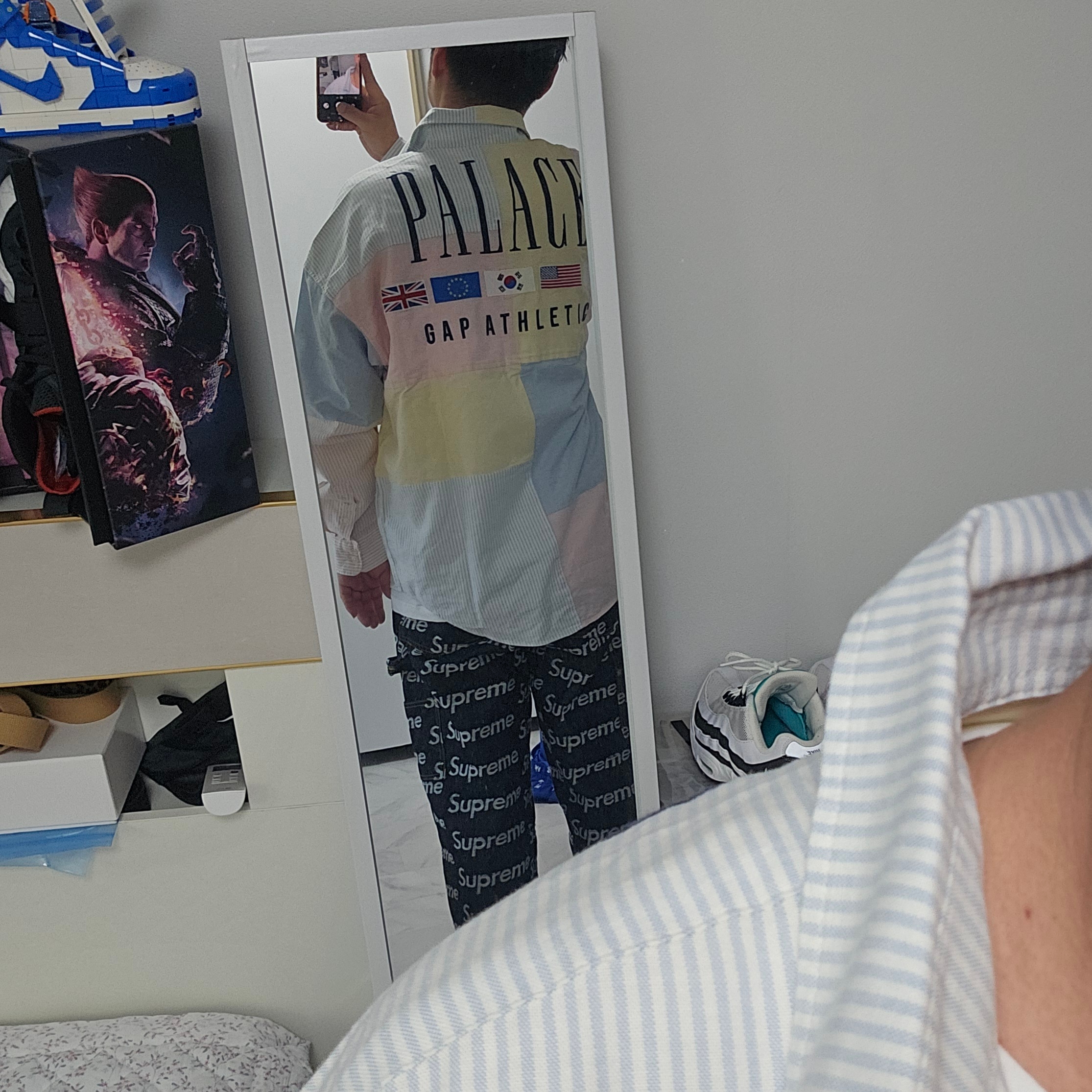 Palace x Gap Oxford Drop Shoulder Multi - 24SS 착용 스타일 - 2