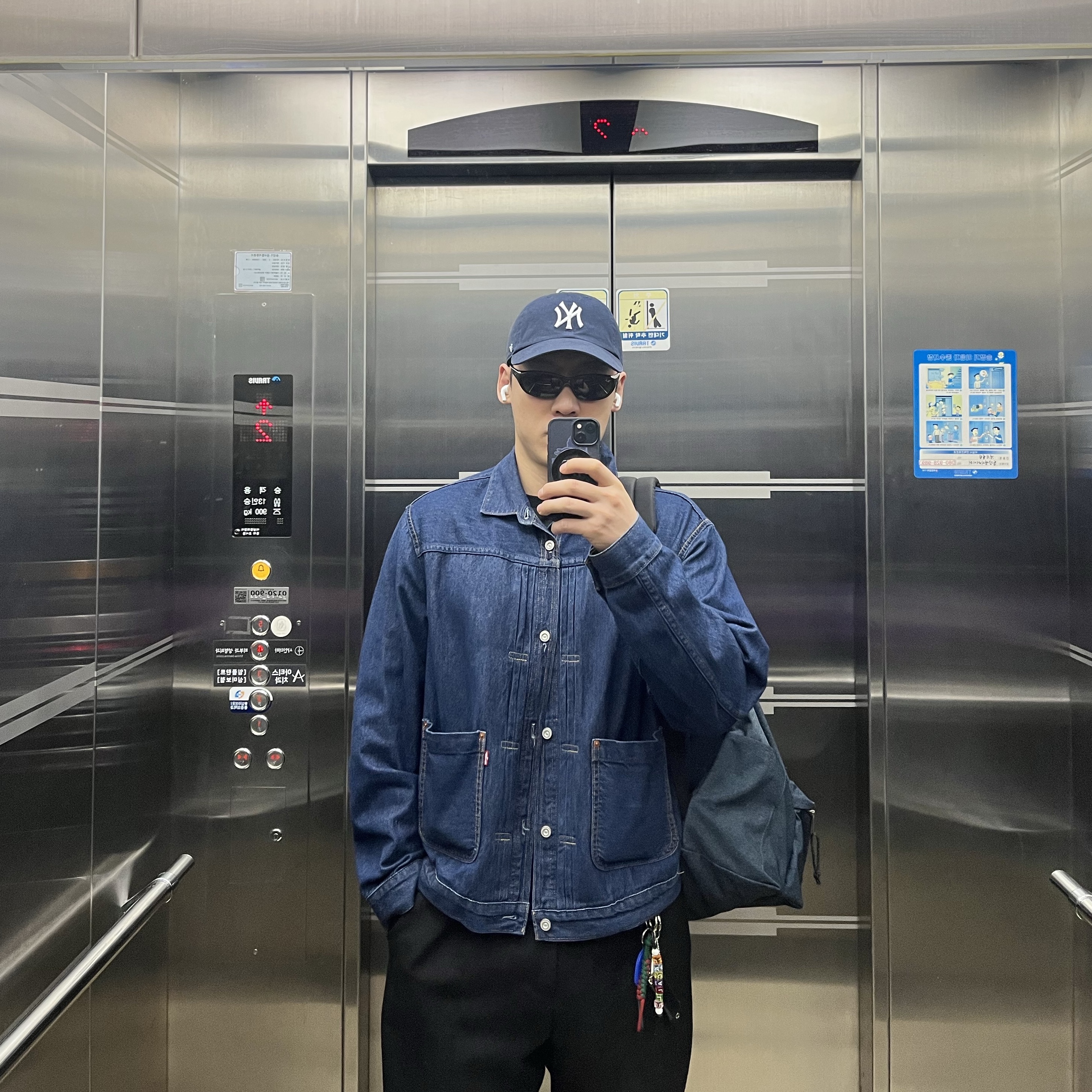 Ray-Ban DADDY-O II Polished Black Frame Green Classic G-15 Lenses 착용 스타일