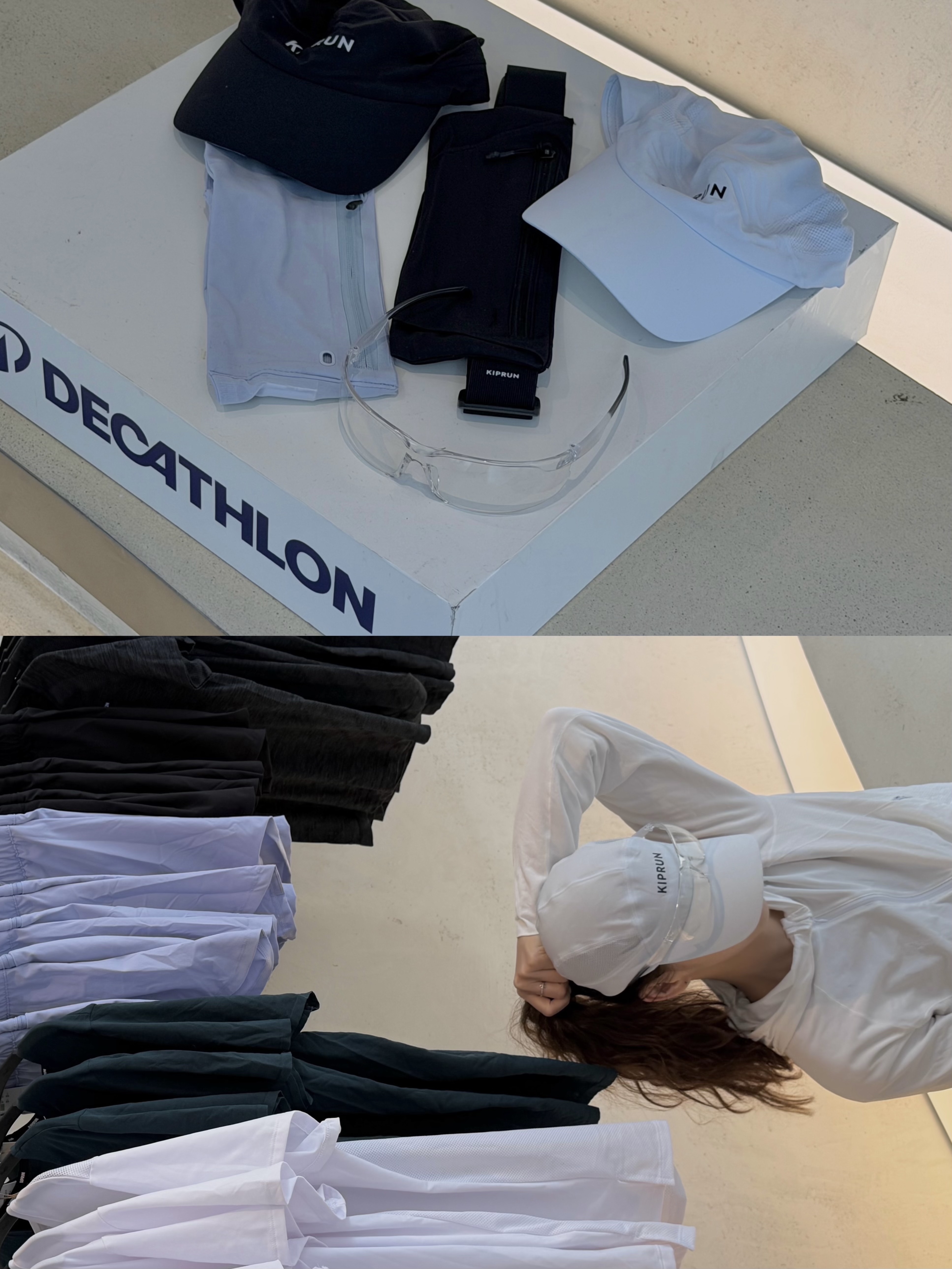DECATHLON Women's Running Wind Jacket Run 100 Ultra White, DECATHLON Rockrider Adult Cycling Sunglasses Category 0 ST 100 착용 스타일 - 1