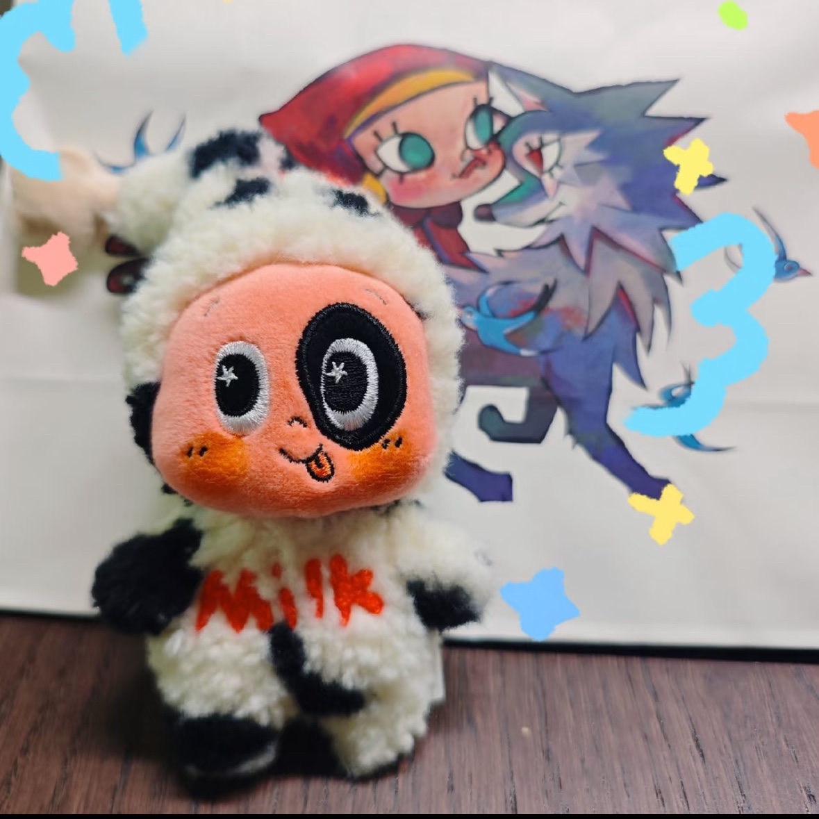 Pop Mart Moon Gelato Series Milk Pudding Vinyl Plush Blister Pack 착용 스타일