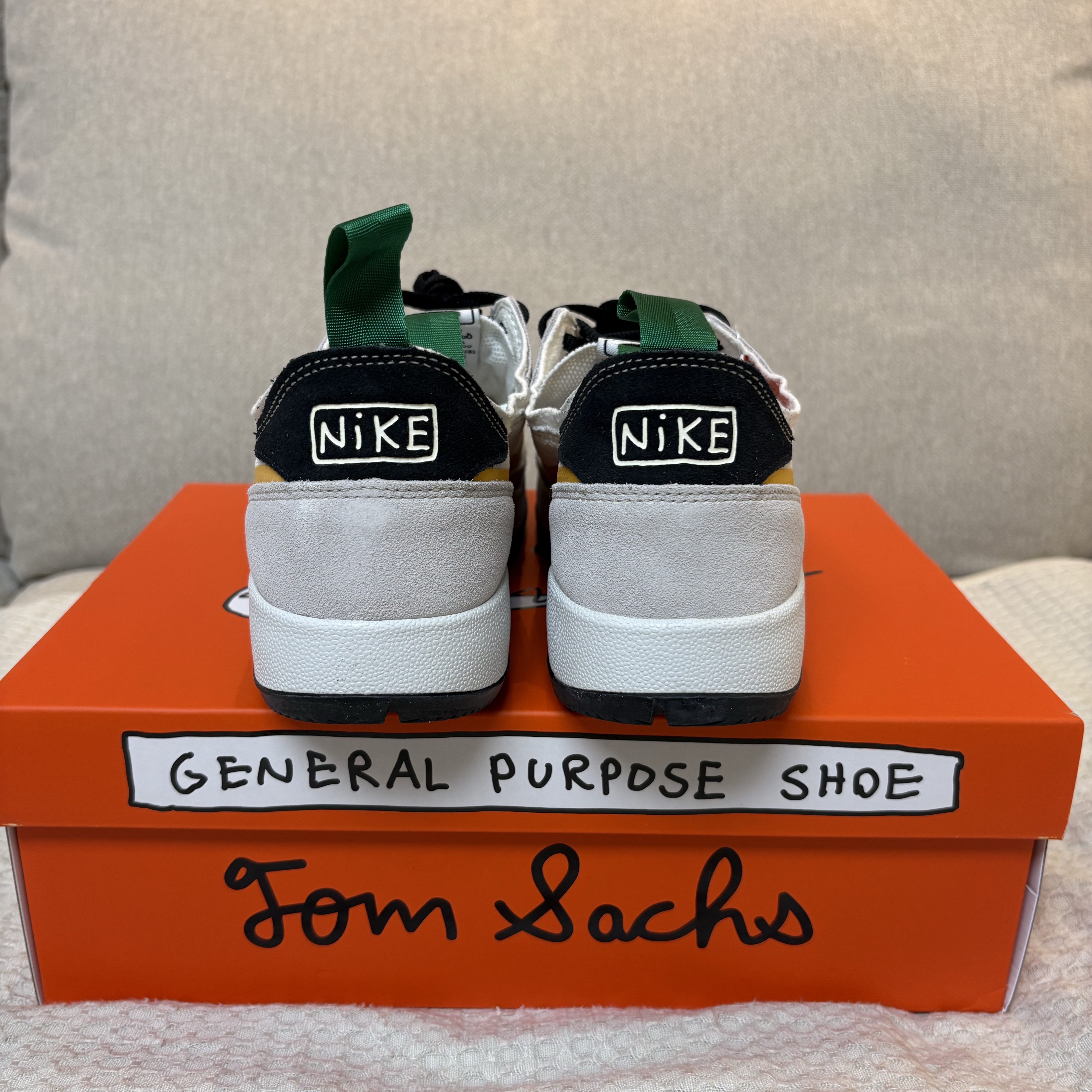 Nike x Tom Sachs General Purpose Shoe Pine Green University Gold 착용 스타일 - 5
