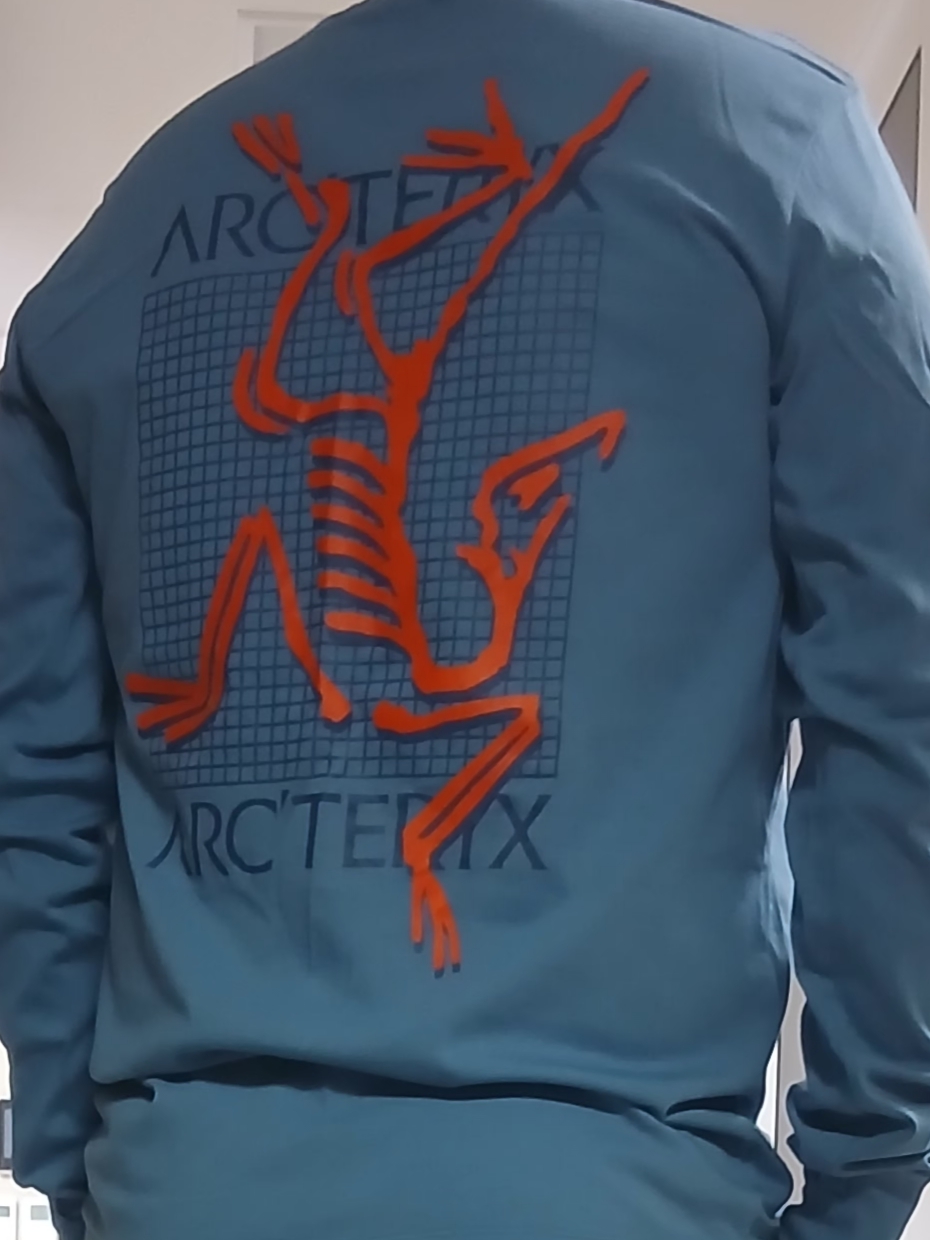 Arc'teryx Arc'Multi Bird Logo LS T-Shirt Stone Wash, Salomon RX Slide 3.0 Urban Chic Lunar Rock 착용 스타일 - 2