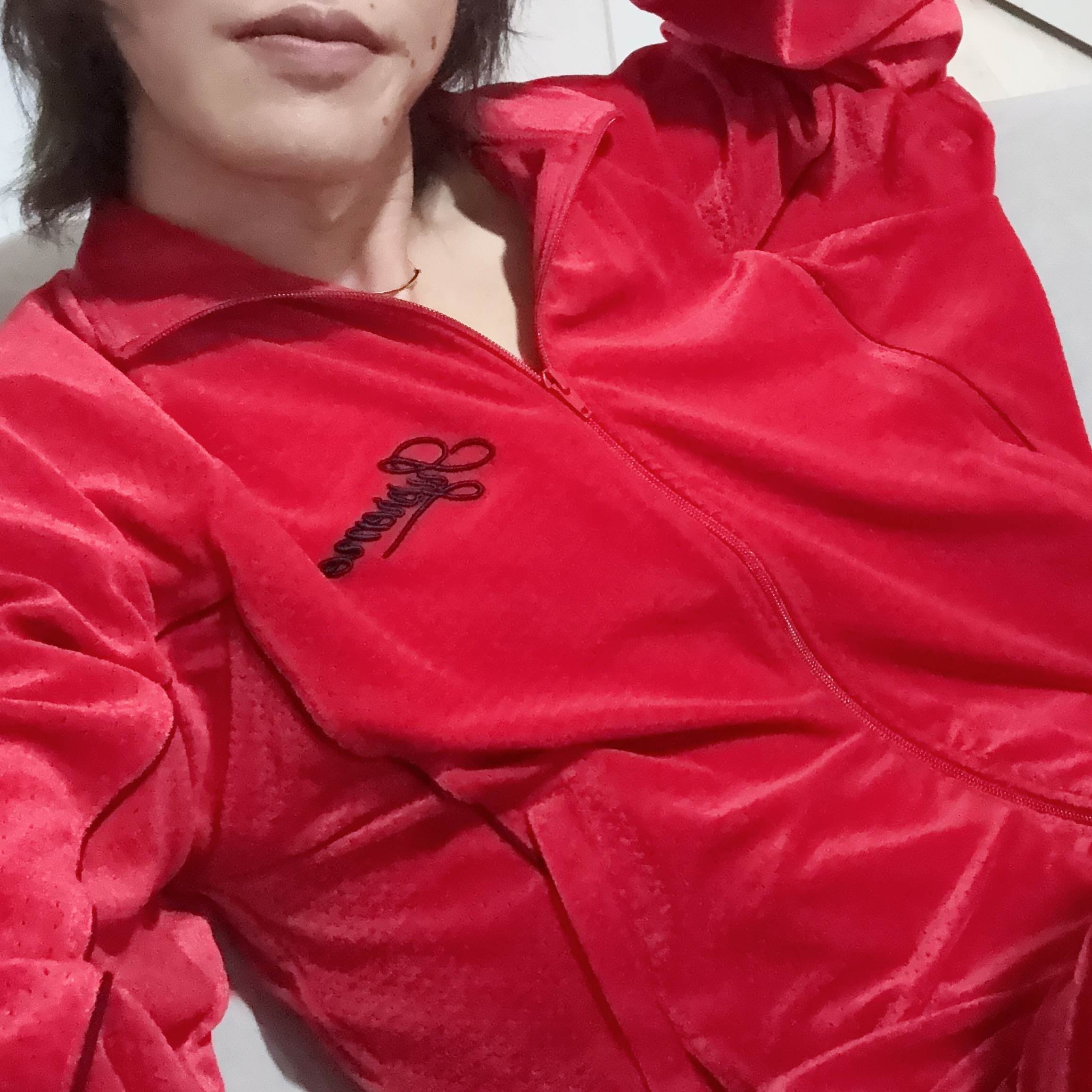 Supreme Velour Mesh Track Jacket Red - 26SS 착용 스타일 - 2
