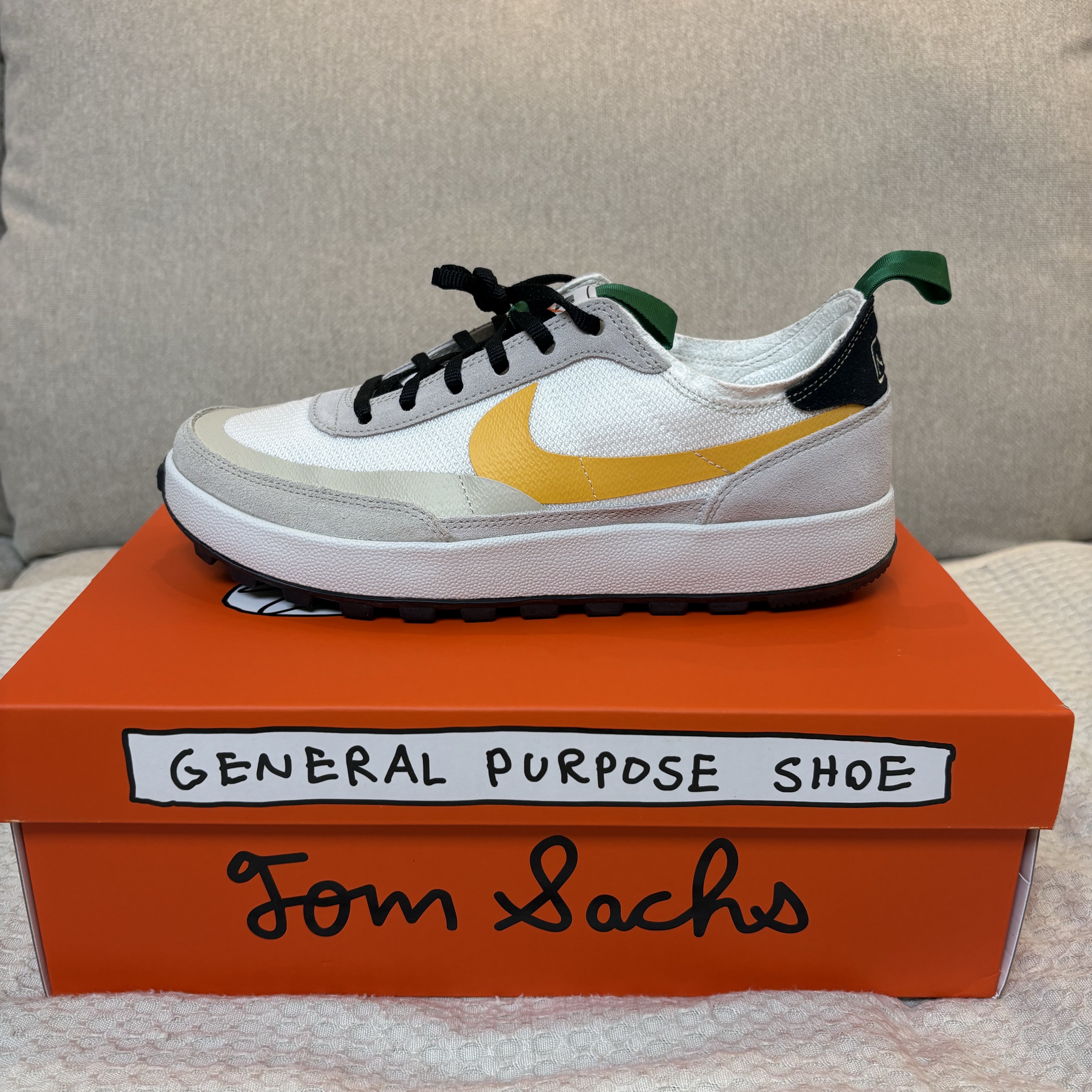 Nike x Tom Sachs General Purpose Shoe Pine Green University Gold 착용 스타일 - 2