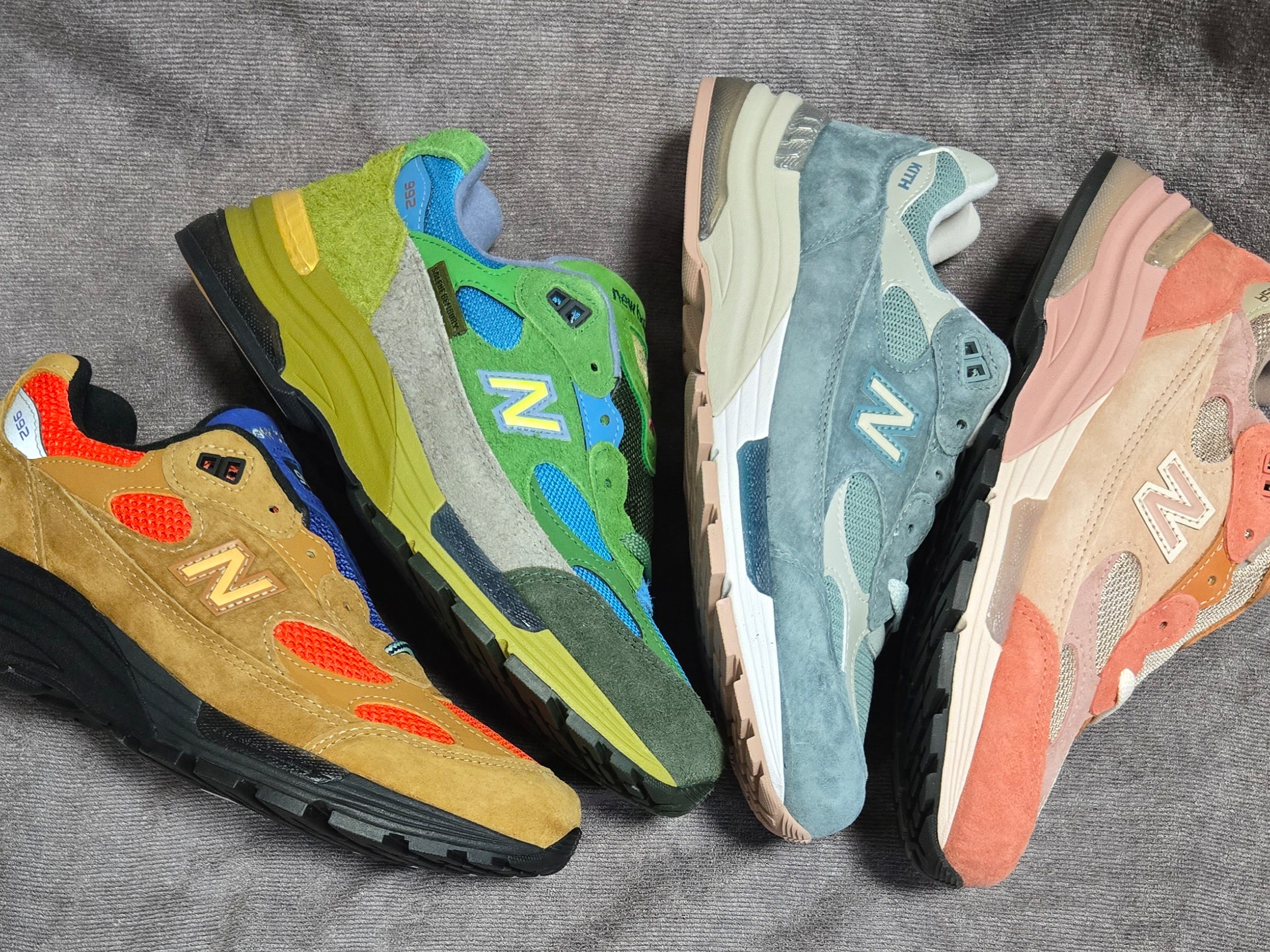 New Balance x Salehe Bembury 992 Green Blue - D Standard, New Balance x Joe Freshgoods 992 Made in USA Aged Well 착용 스타일 - 4