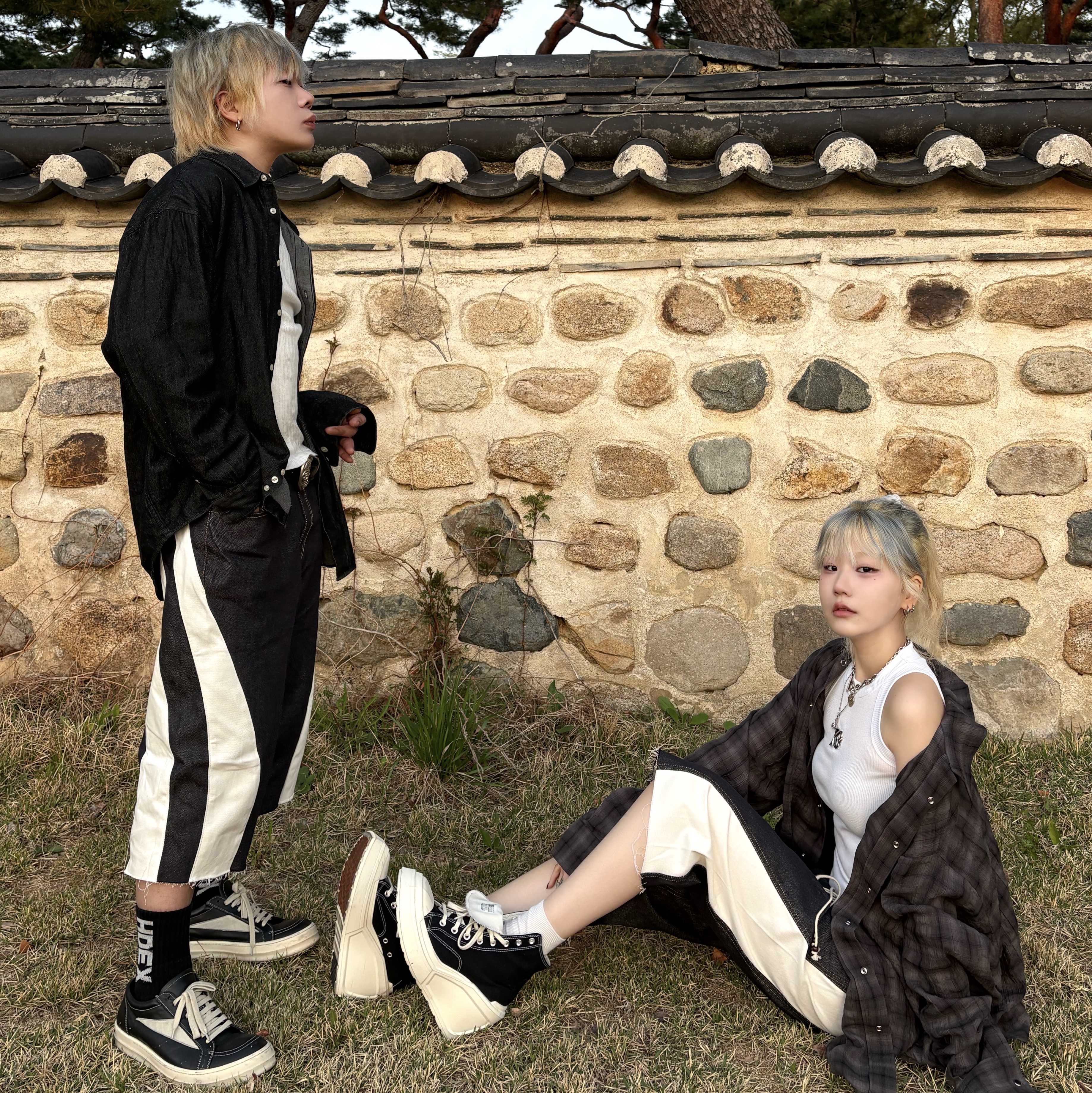 Rick Owens Lido Vintage Sneakers Black Milk 착용 스타일