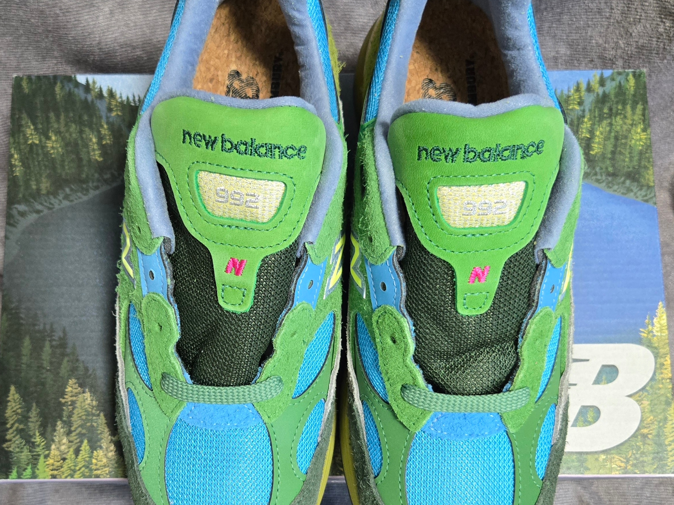 New Balance x Salehe Bembury 992 Green Blue - D Standard, New Balance x Joe Freshgoods 992 Made in USA Aged Well 착용 스타일 - 3