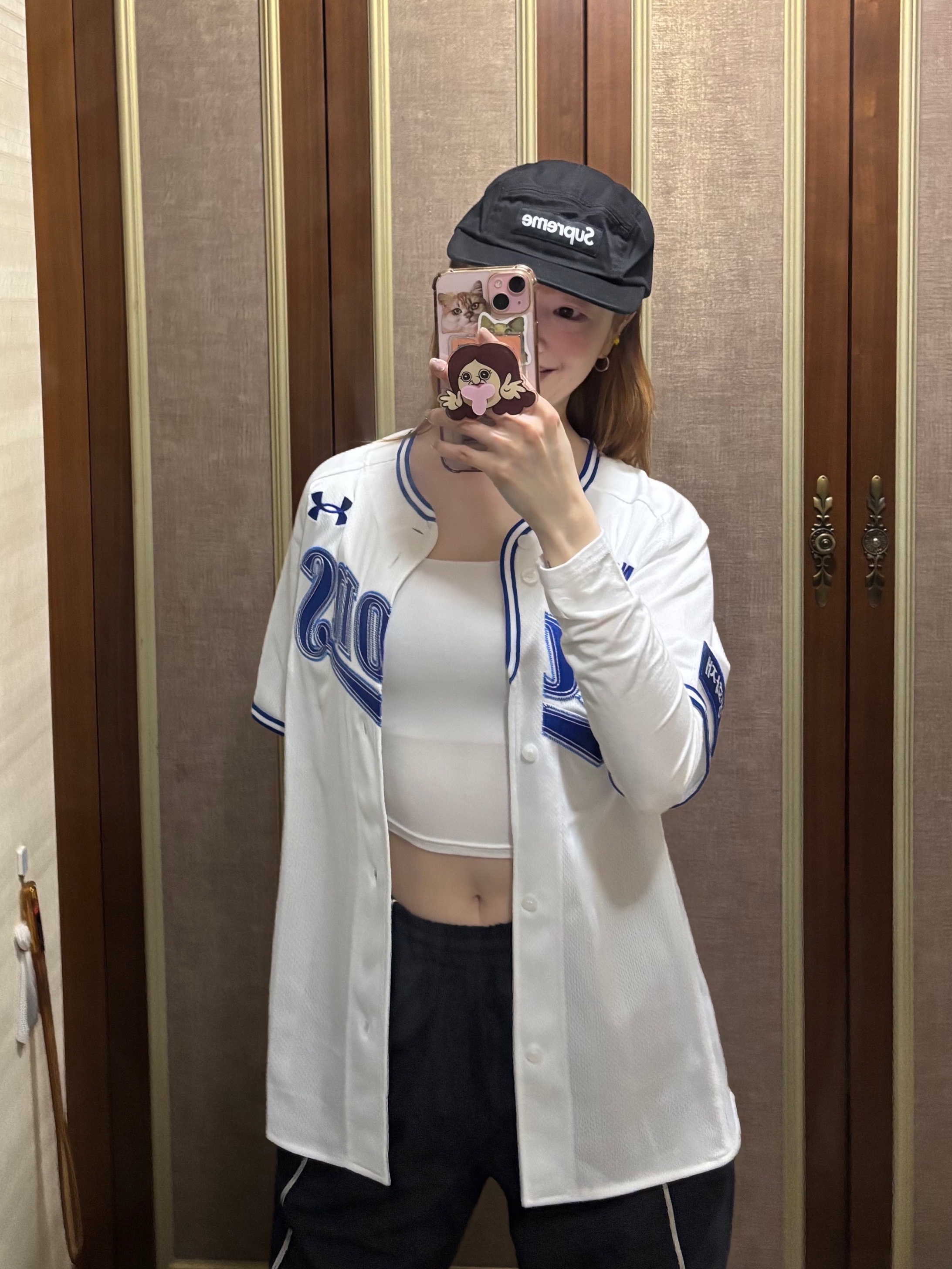 Supreme Washed Chino Twill Camp Cap Black, Samsung Lions x Underarmour 2026 Authentic Home Uniform White (Non Marking Ver.) 착용 스타일 - 7