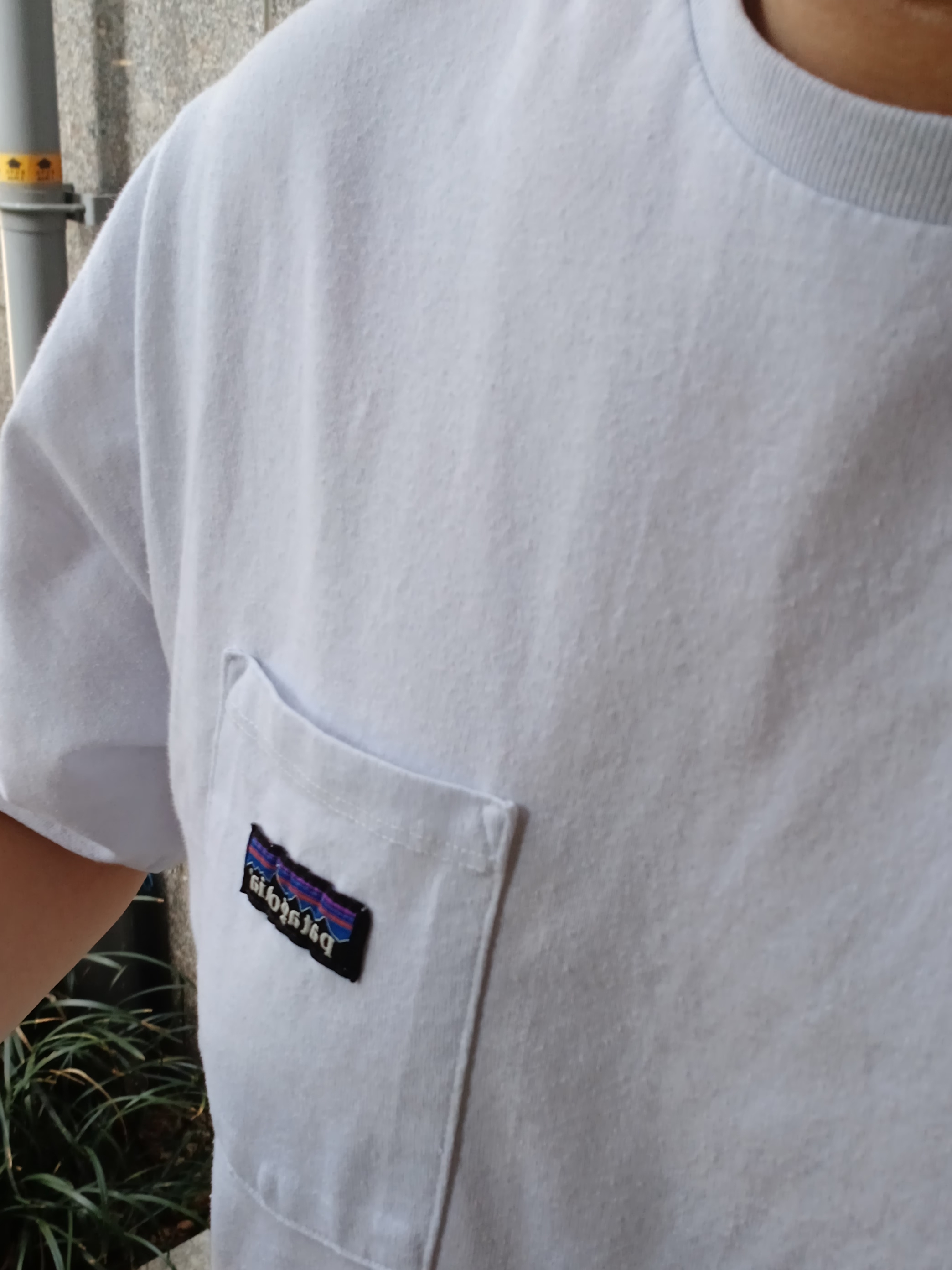 Patagonia Daily Pocket Short Sleeve T-Shirt Birch White, Patagonia Terrebonne Joggers Black 착용 스타일 - 4