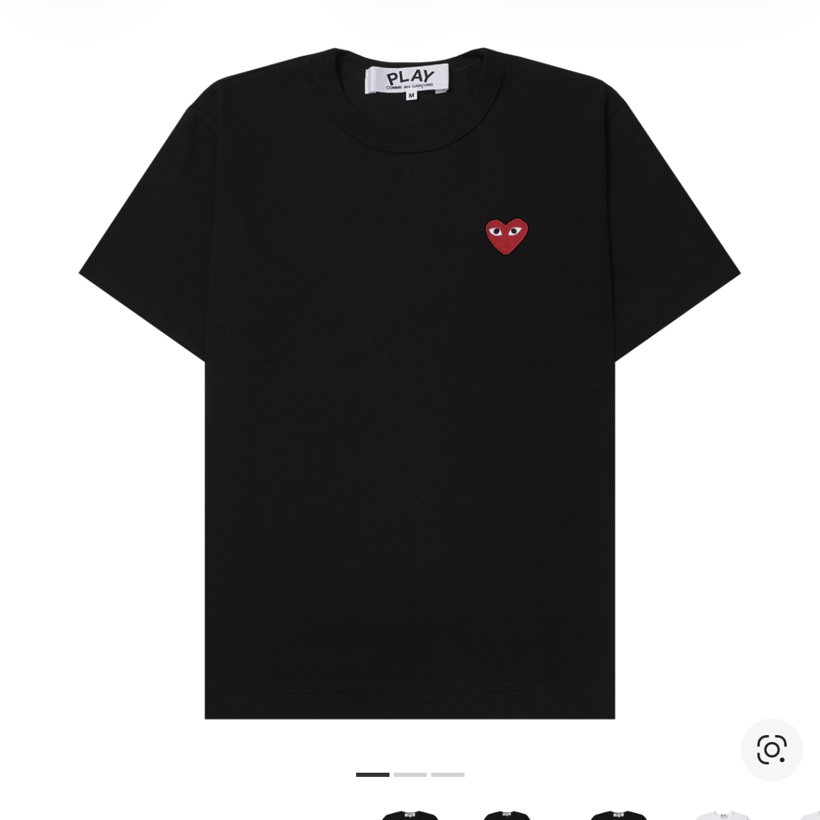 Play Comme des Garcons Red Heart T-Shirt Black 착용 스타일