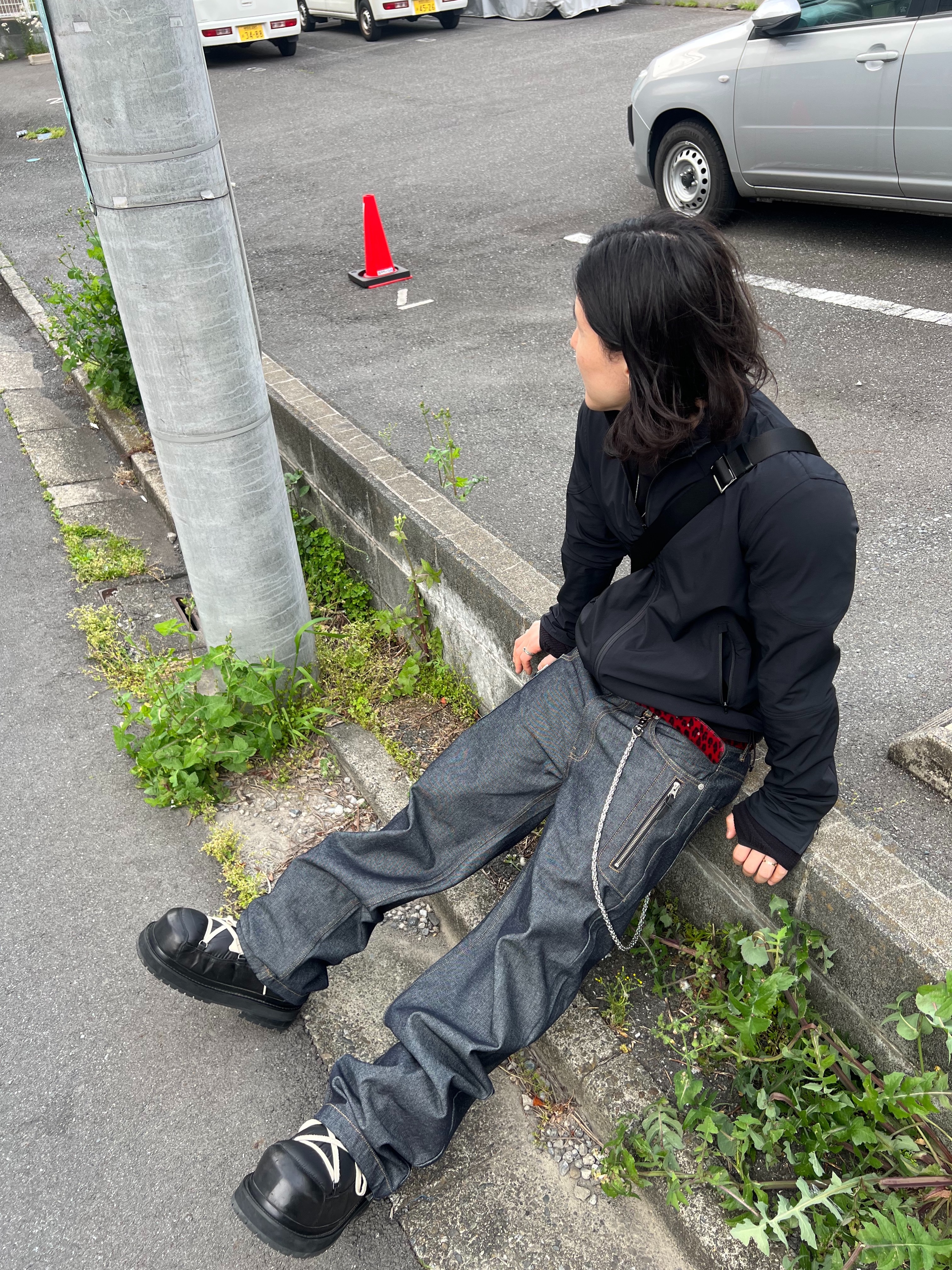Undermycar Air Nylon Hybrid Jacket Black, Undermycar Calf Hair Module Belt Strap Red Leopard 착용 스타일 - 4