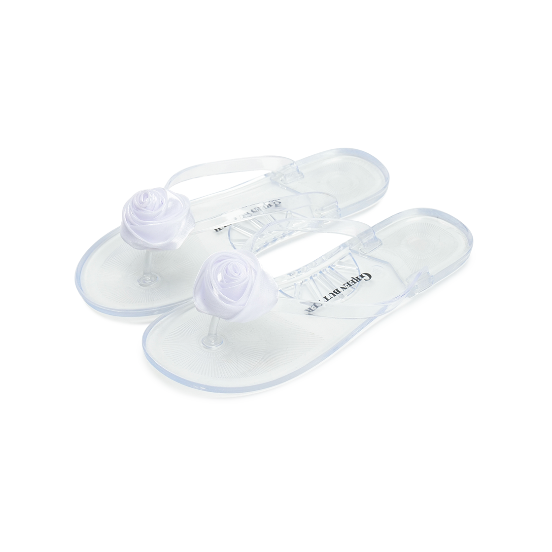 그린버터 로즈 클리어 플립플랍 화이트(Green Butter Rose Clear Flip-Flops White)