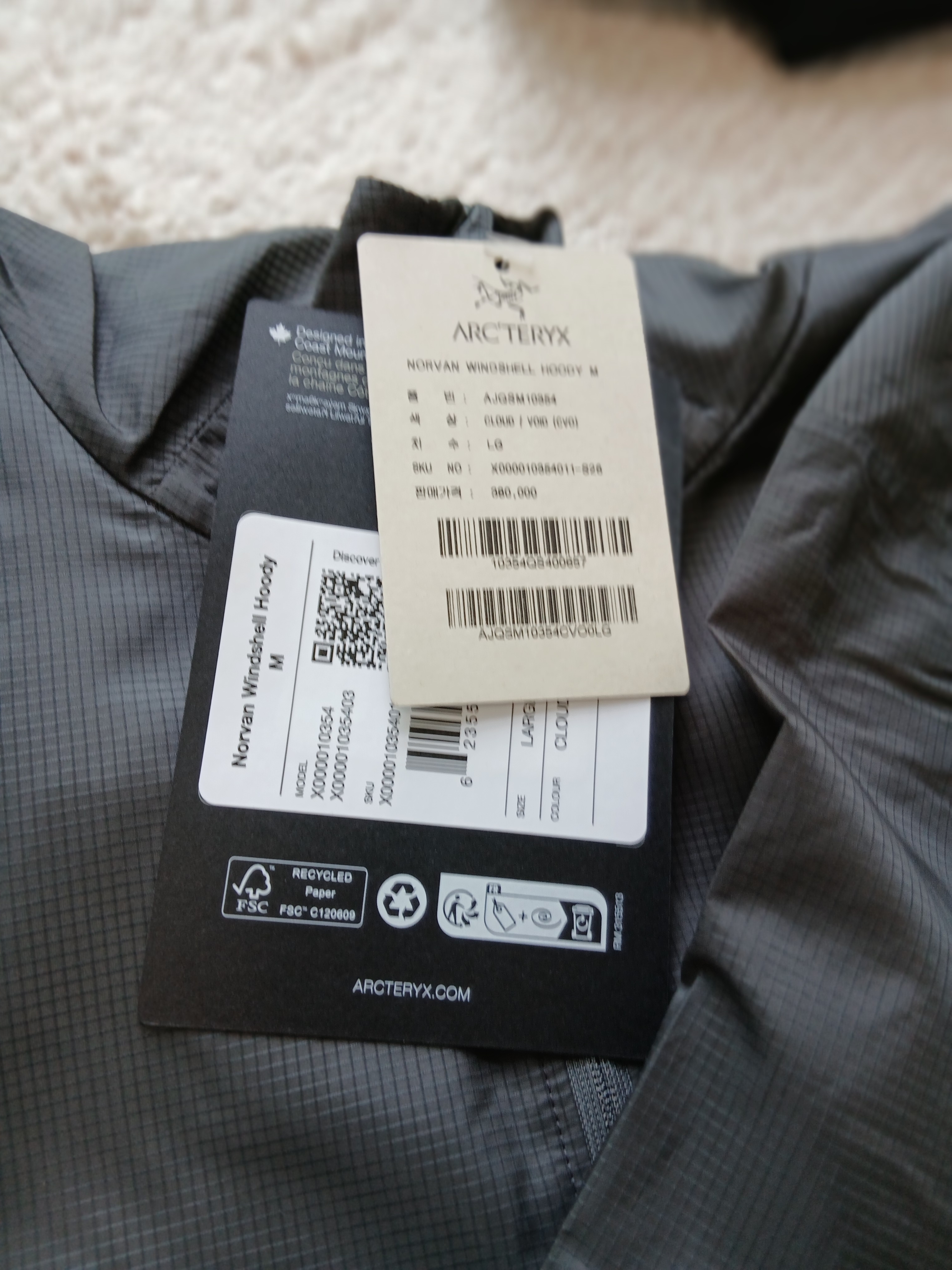 Arc'teryx Norvan Windshell Hoody Cloud Void 착용 스타일 - 5
