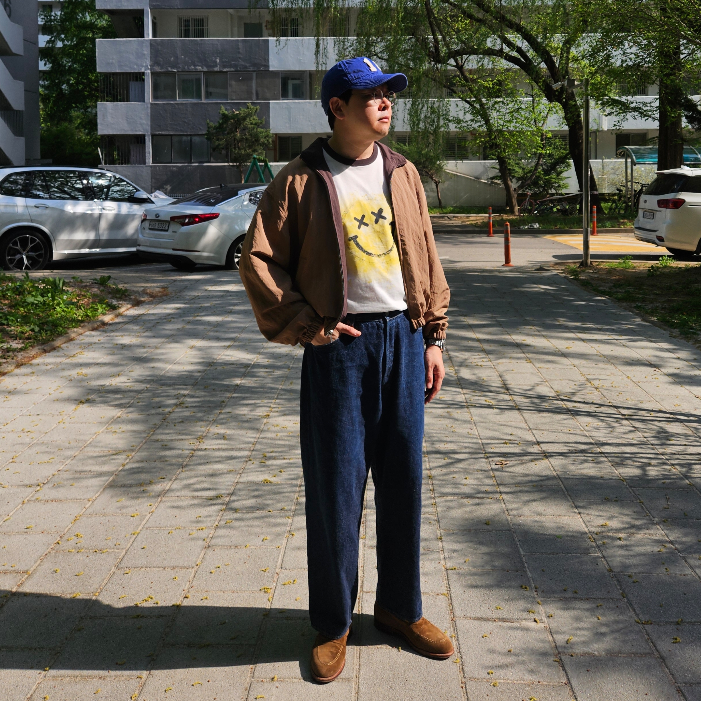 Alden 6243 Suede Unlined Flex Penny Loafer Snuff - D, Comoli 5P Denim Pants Navy - 23SS 착용 스타일