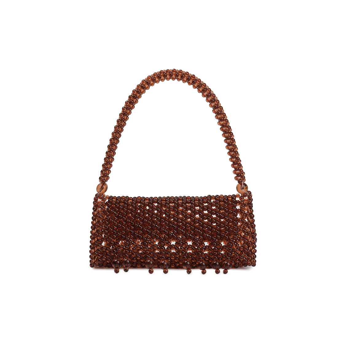 그린버터 비즈 프린지 백 브라운(Green Butter Beaded Fringe Bag Brown)