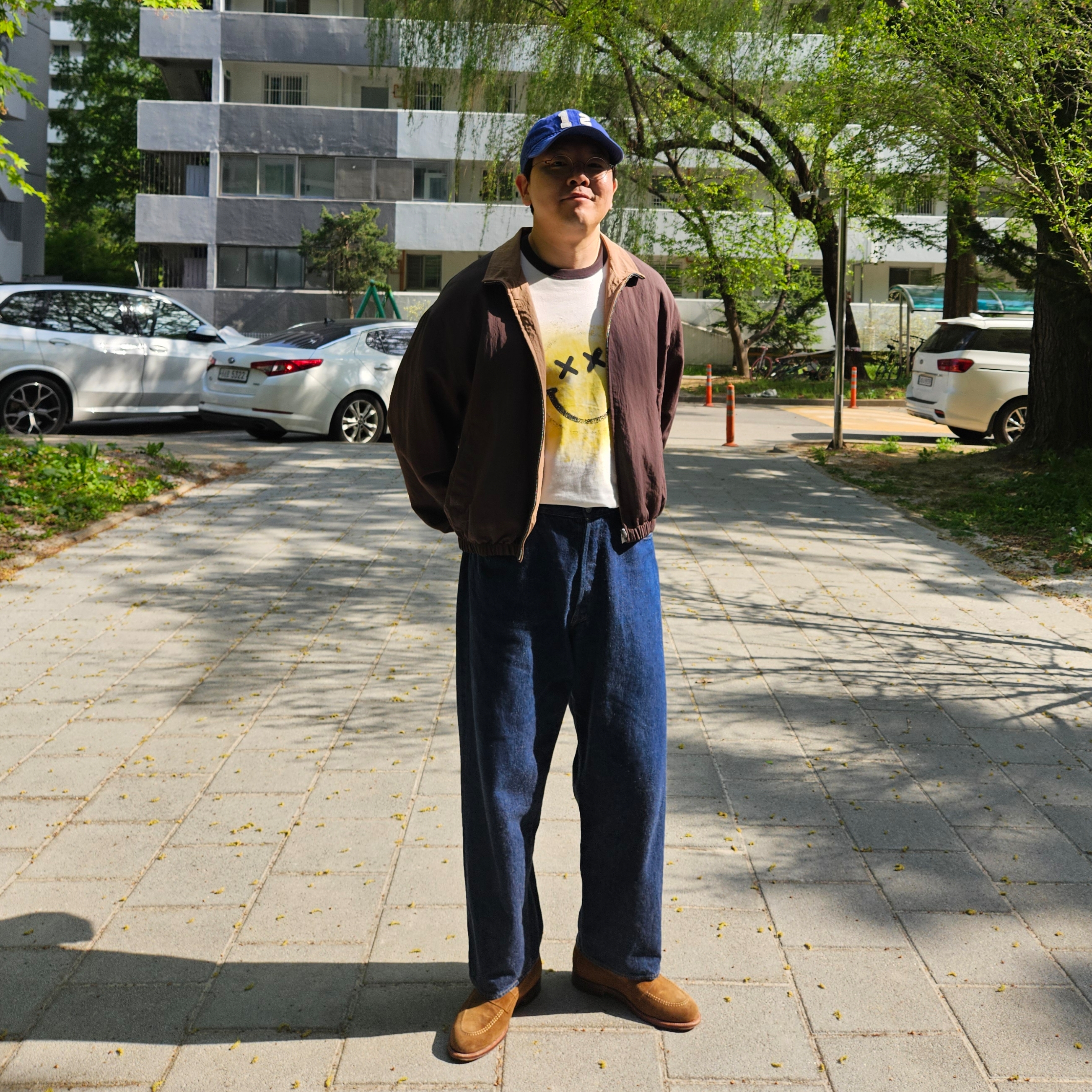 Alden 6243 Suede Unlined Flex Penny Loafer Snuff - D, Comoli 5P Denim Pants Navy - 23SS 착용 스타일