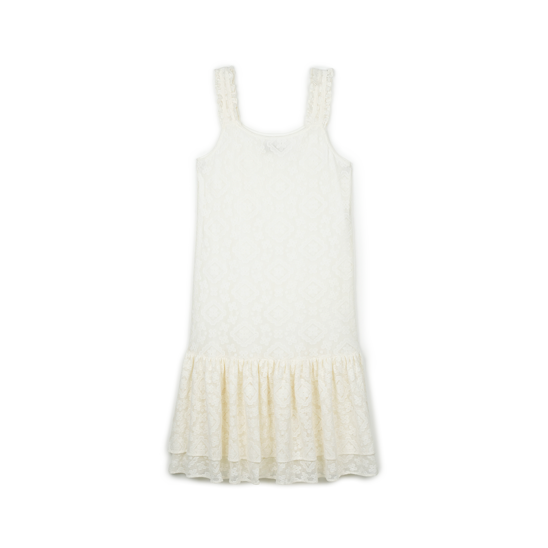 그린버터 러플 슬리브리스 드레스 아이보리(Green Butter Ruffle Sleeveless Dress Ivory) - 1