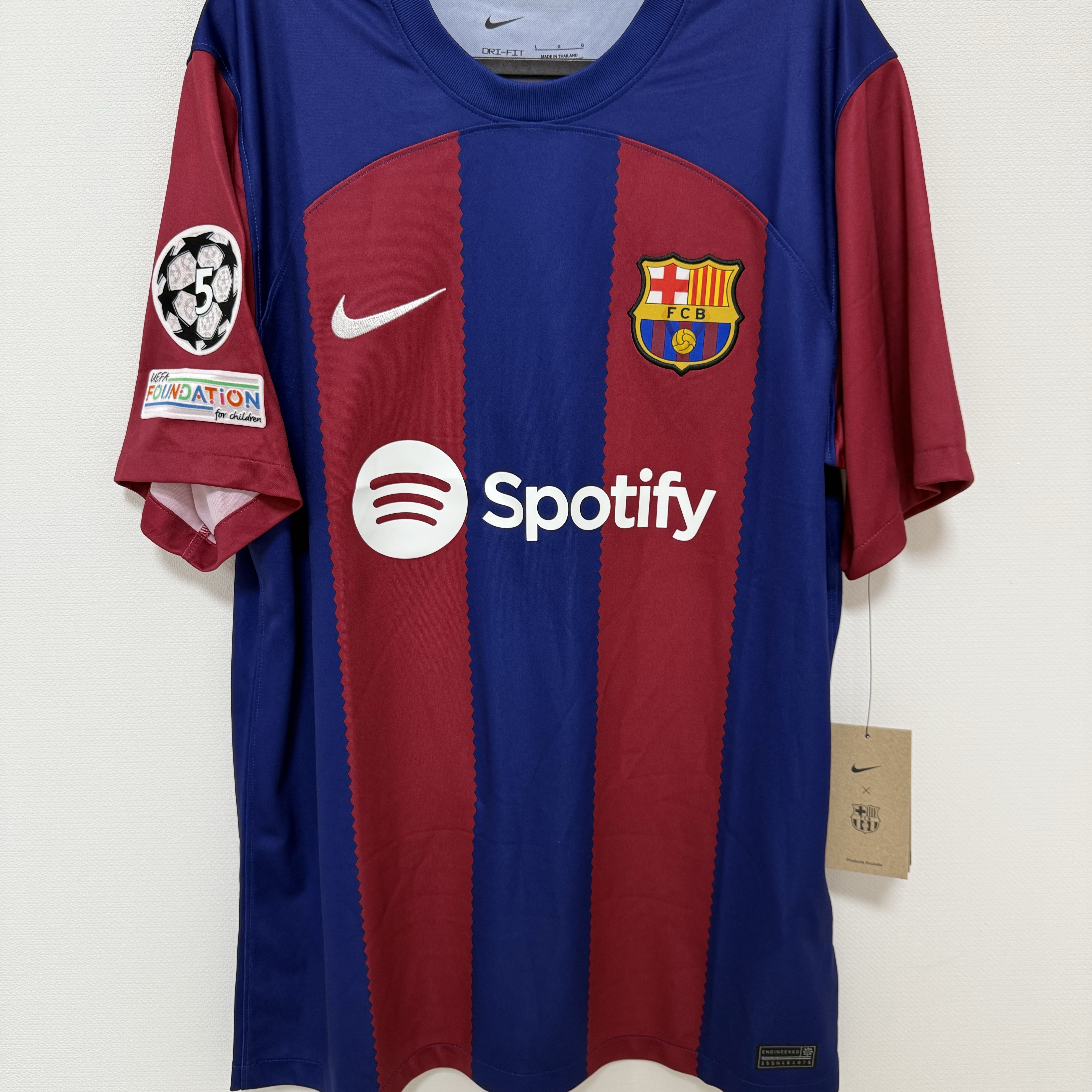 Nike FC Barcelona 2023/24 Dri-Fit Stadium Home Jersey Deep Royal Blue Noble Red (Non Marking Ver.) 착용 스타일 - 1