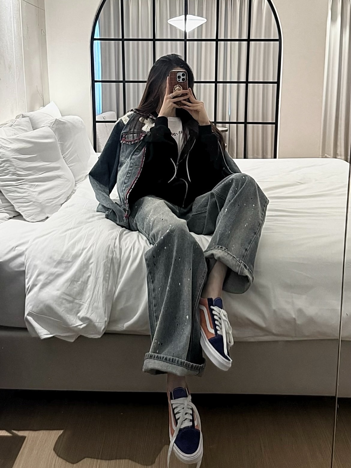 Vans LX Old Skool 36 Pearlized Navy Black, Vans Old Skool Platform Black White 착용 스타일