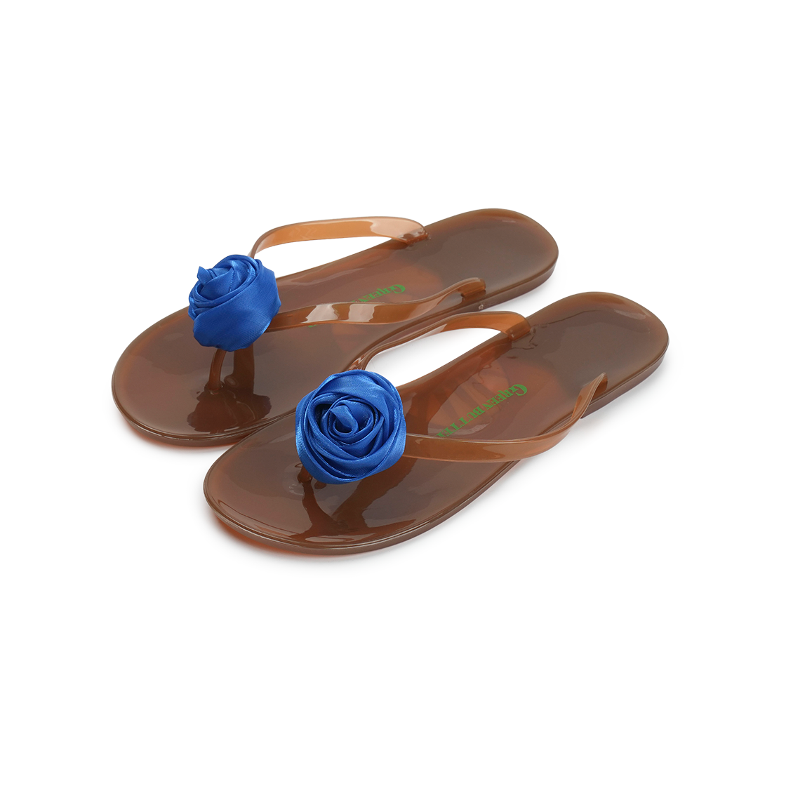 그린버터 로즈 클리어 플립플랍 블루(Green Butter Rose Clear Flip-Flops Blue)