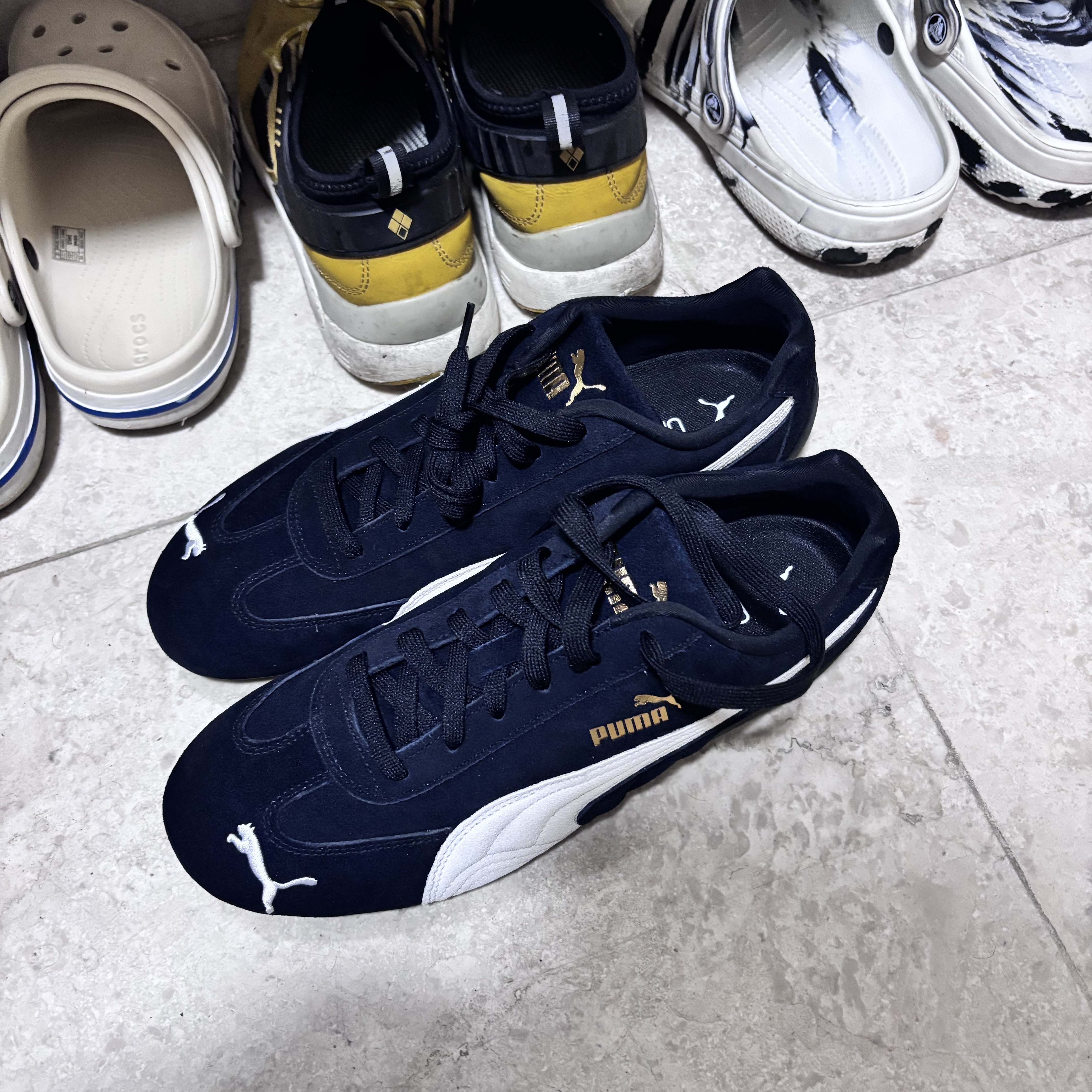 Puma Speedcat OG Black White, Adidas Adicolor Baggy Fit Firebird Track Pants Black - KR Sizing 착용 스타일 - 2