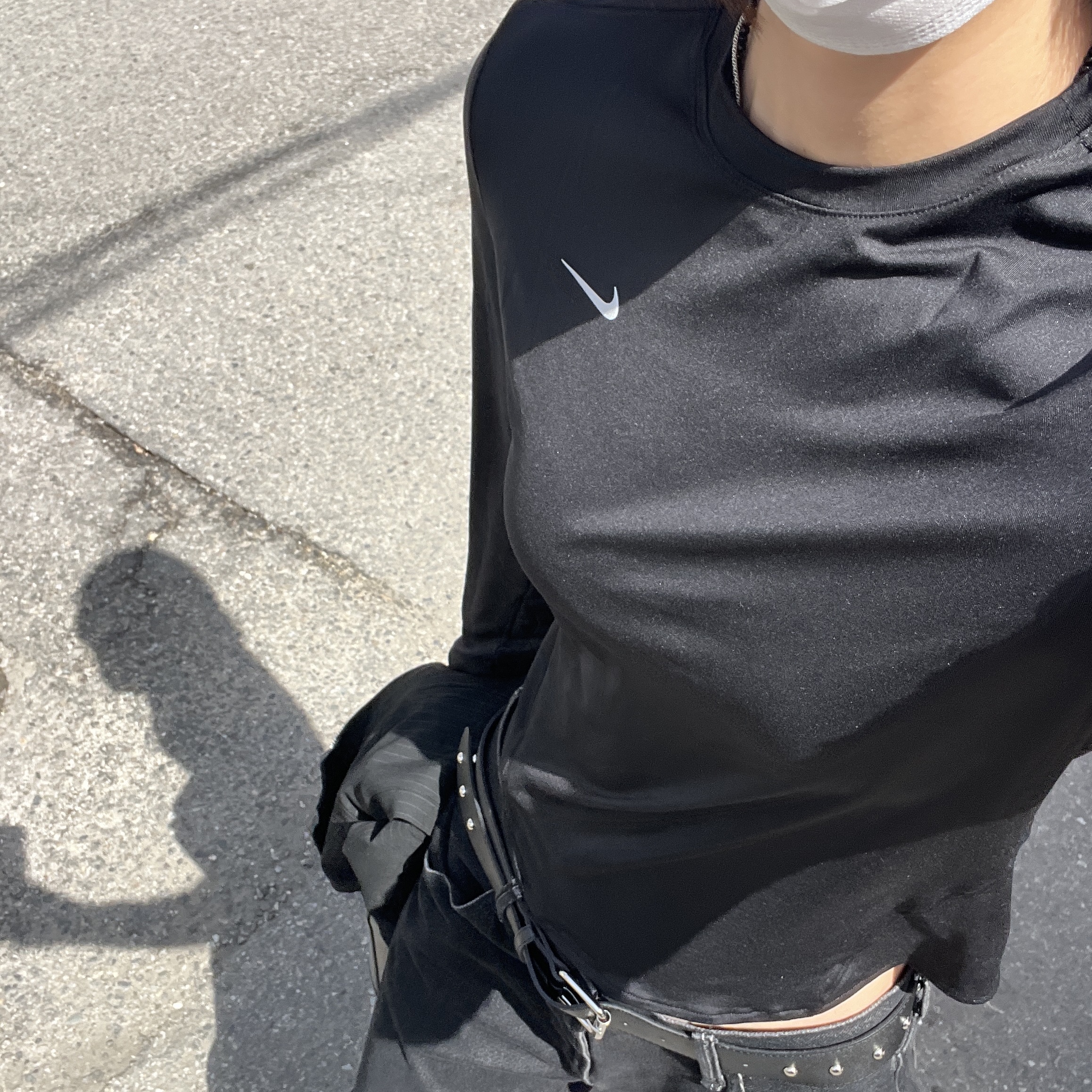 (W) Nike Swift Dri-Fit Long Sleeve Crewneck Running Top Black - Asia 착용 스타일 - 2