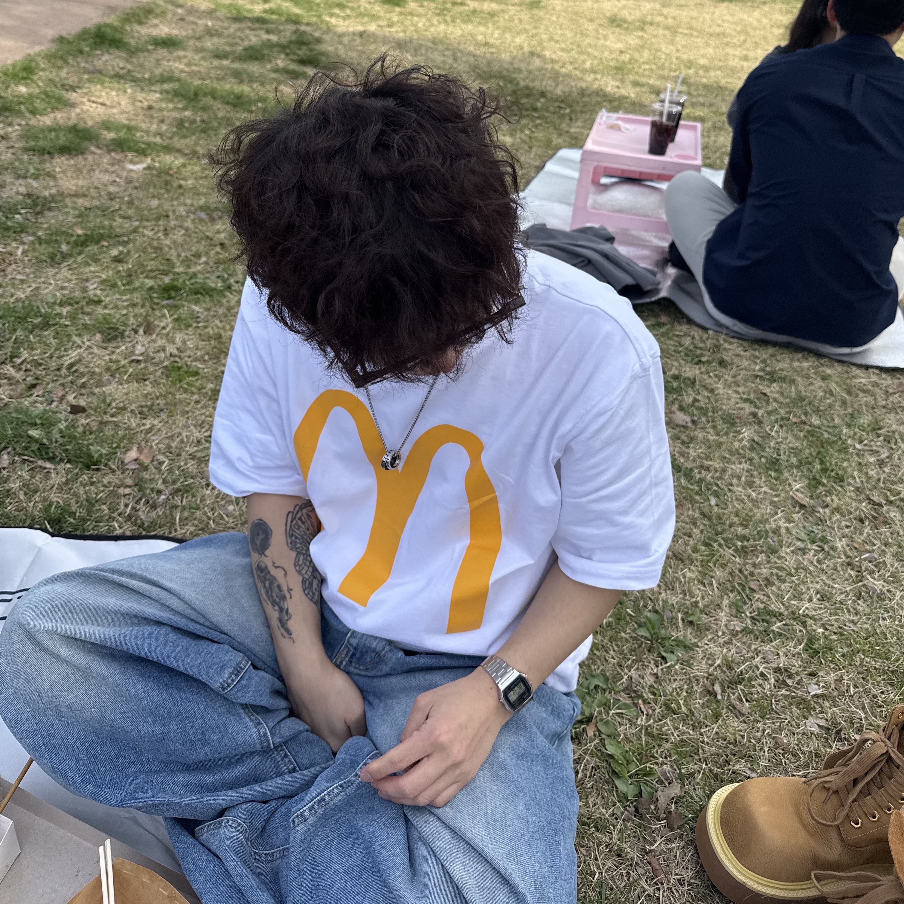 Diesel Dx1168040 Stainless Steel Double Pendant Necklace Silver, Palace x McDonald's Logo T-Shirt White - 23FW 착용 스타일 - 1