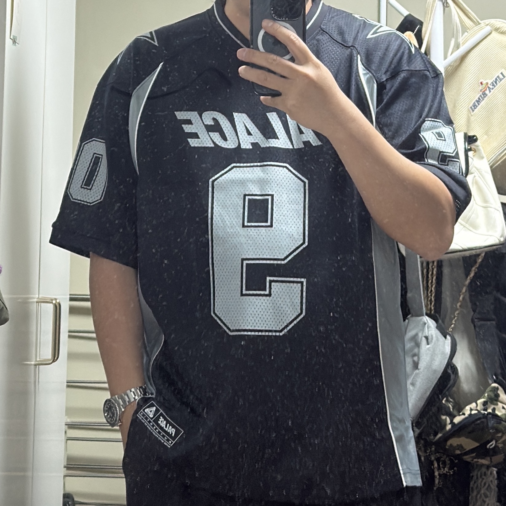 Palace Nein Mesh Jersey Black - 26SS 착용 스타일