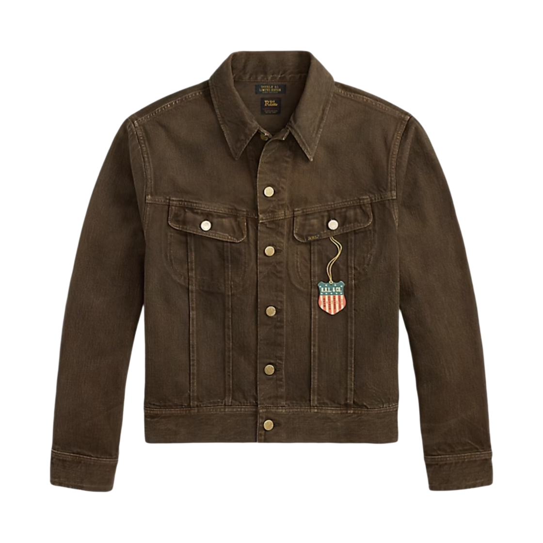 더블알엘 리미티드 에디션 데님 자켓 디스트레스드 브라운(Double RL Limited Edition Denim Jacket Distressed Brown)